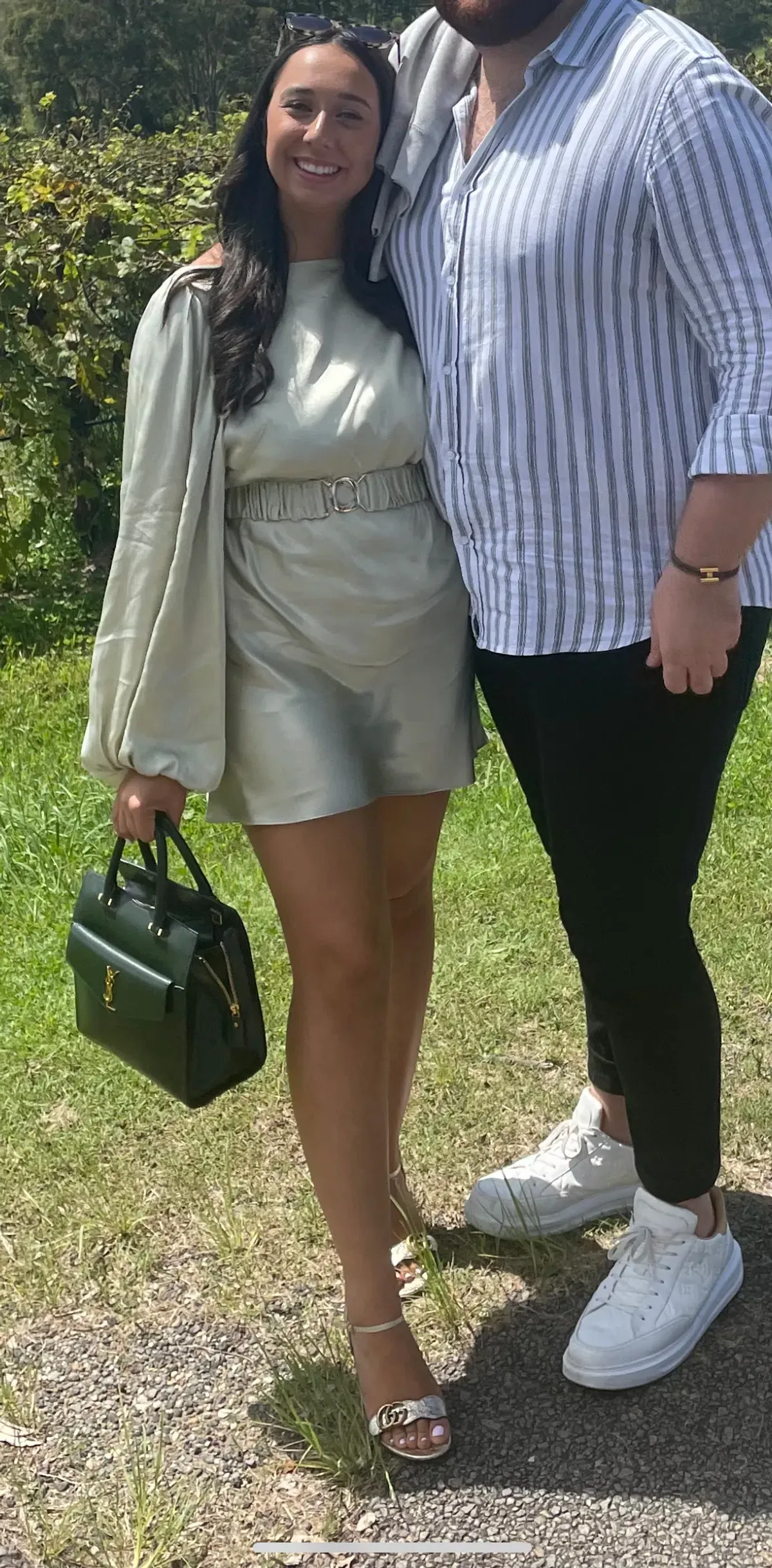 Shona Joy Giselle Balloon Sleeve Mini Dress with Belt Green Size 10 - Image 4