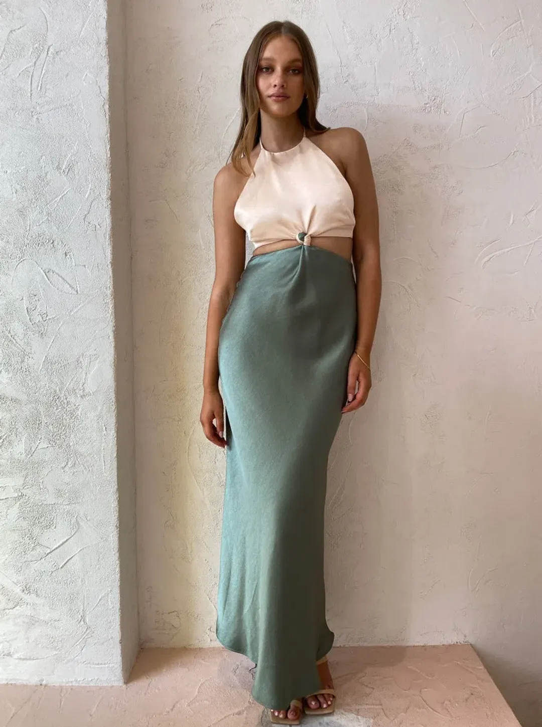 Bec & Bridge Carrie Halter Maxi Dress Green Size 12 for rent on The Volte - main image