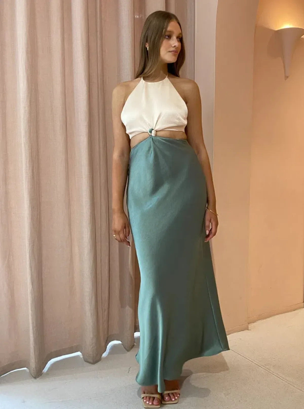 Bec & Bridge Carrie Halter Maxi Dress Green Size 12 - Image 6