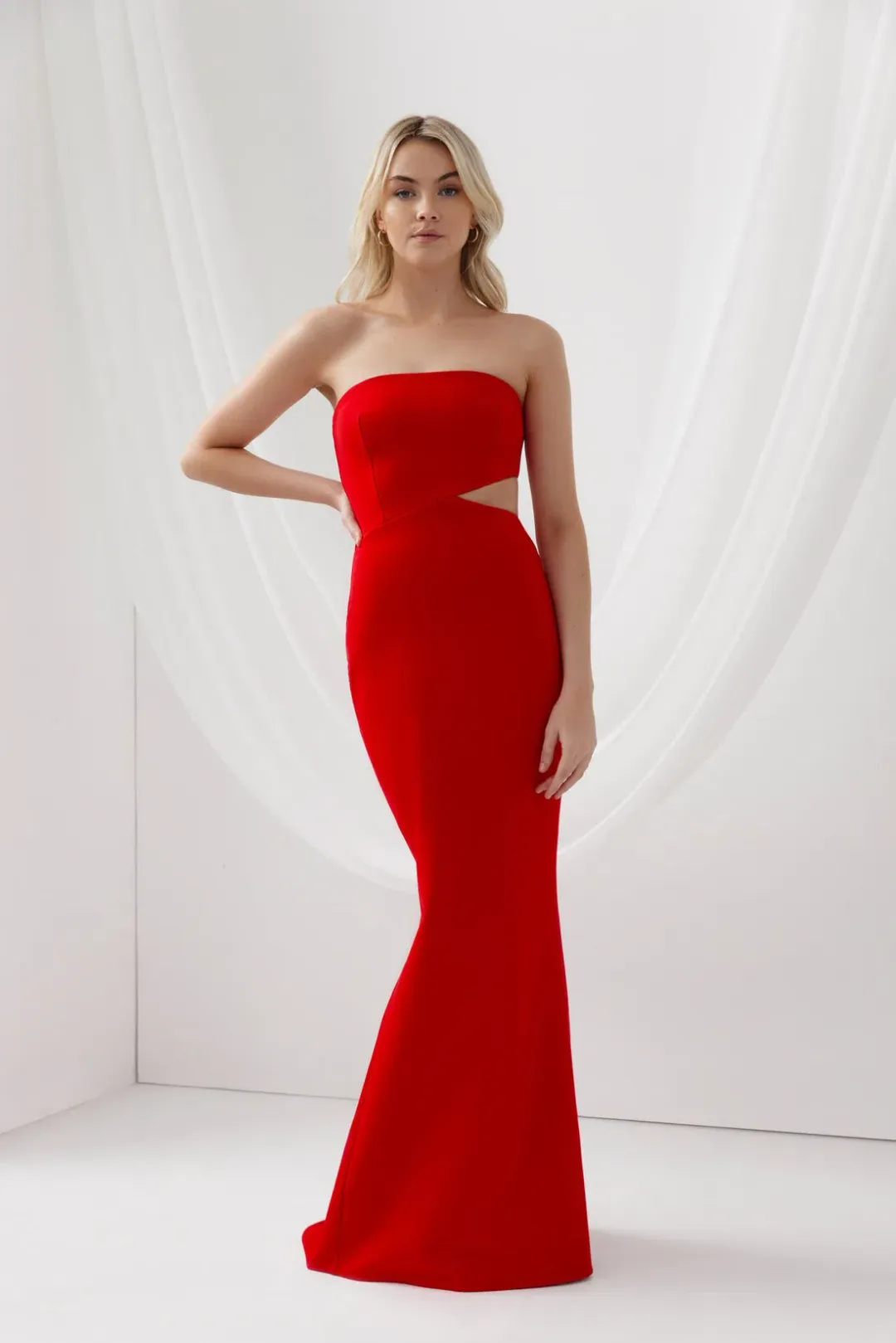Lexi Serafina Gown Red Size 10 for rent on The Volte - main image