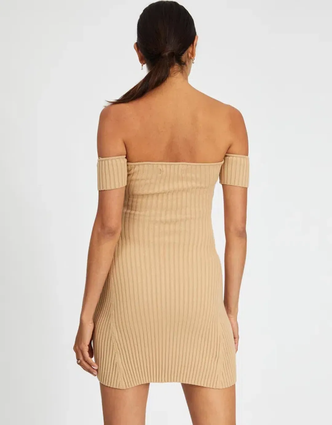 Anna Quan Candice Mini Dress Chai Brown Size 6 for rent on The Volte - main image