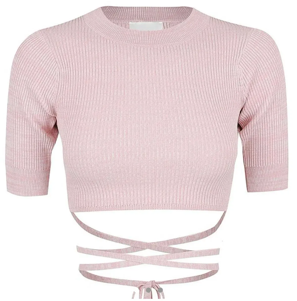 St. Cloud Label Milan Space Dye Mock Neck Knit Top and Savannah Space Dye Knit Skirt Set Pink Size 6 - Image 3