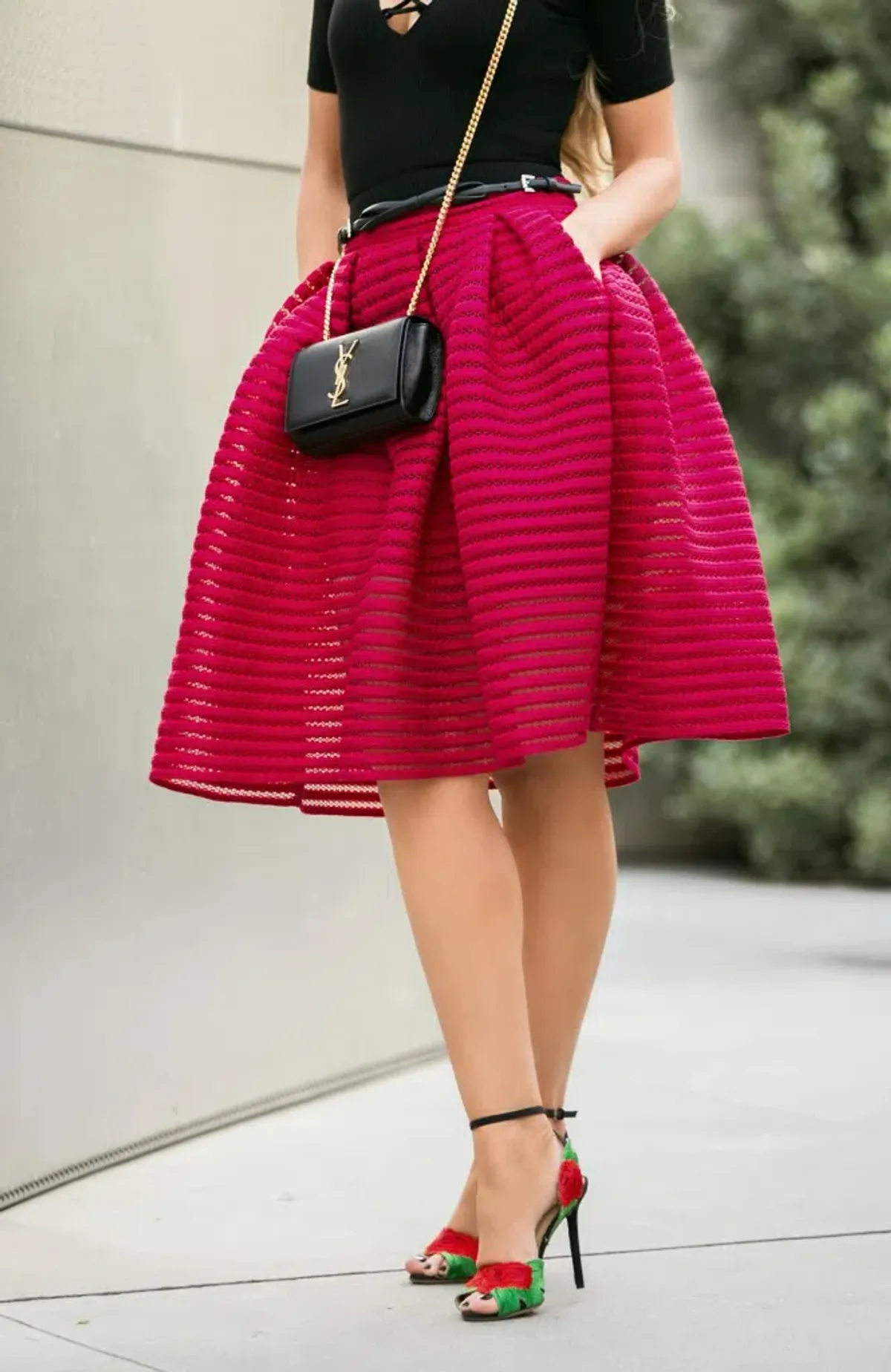 Maje Julien Neoprene Skirt Pink Size 10 - Image 3