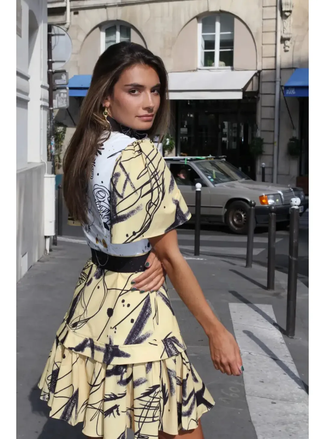 Leo Lin Redemption Cotton Linen Mini Dress Print Size AU 8 for rent on The Volte - main image