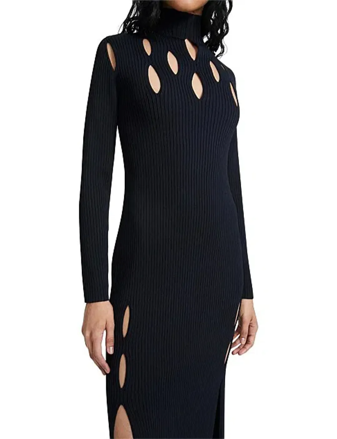 Dion Lee Slashed Rib Dress Black XS for rent on The Volte - main image