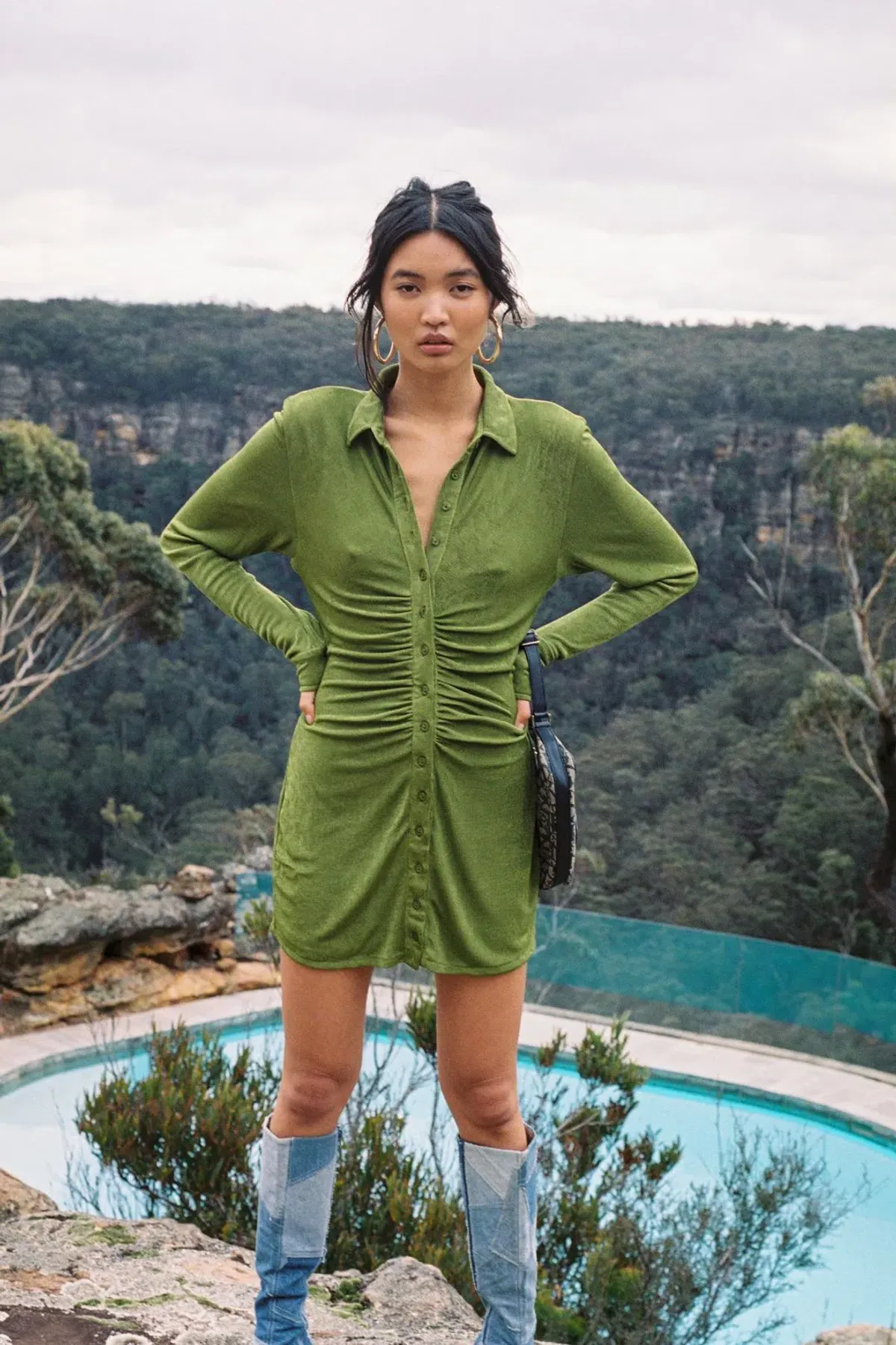 With Jéan Andy Dress Forest Green Size S - Image 2