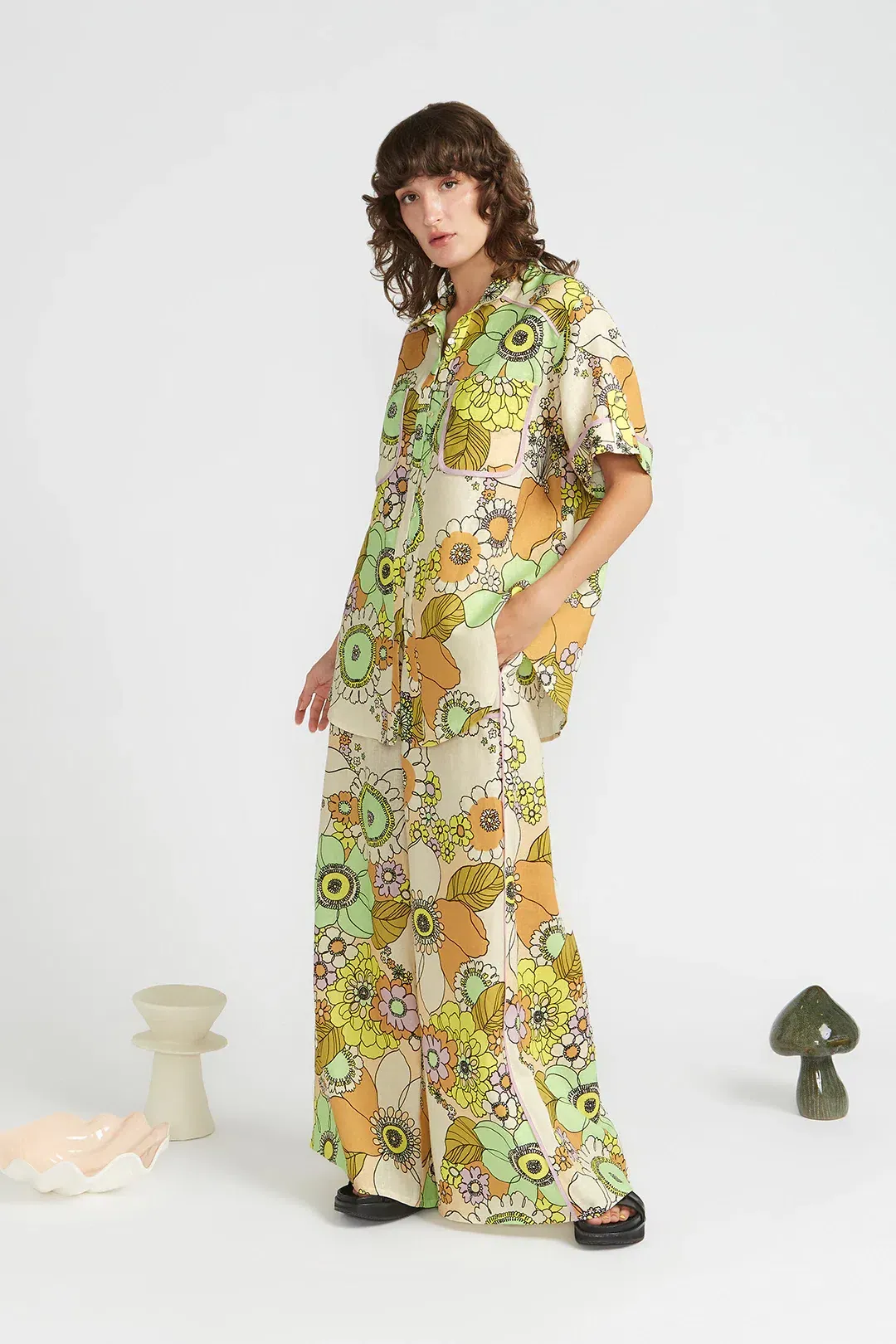 Alemais Farrah Oversized Shirt & Track Pant Set Size 12 for rent on The Volte - main image