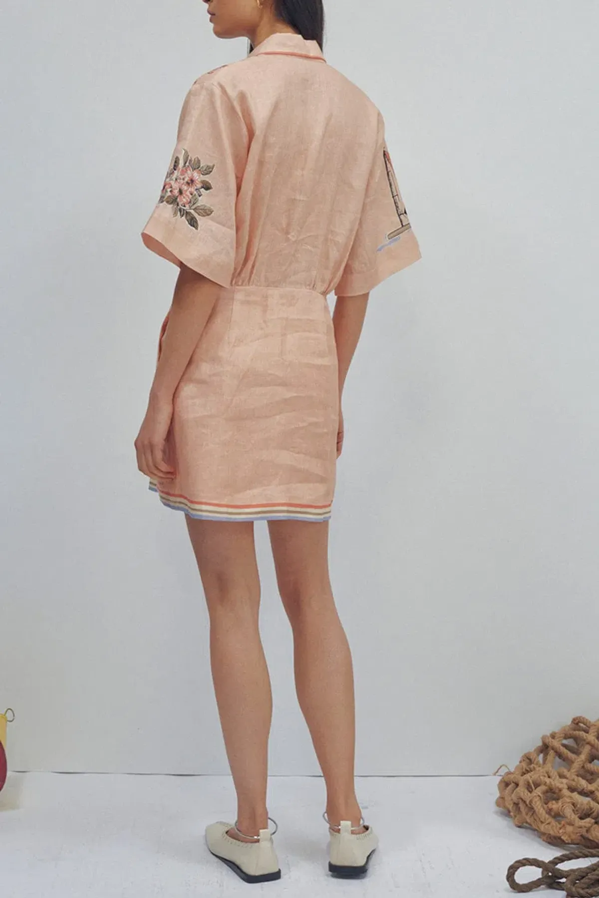 Alemais Marina Mini Shirtdress Print Size 14  - Image 3