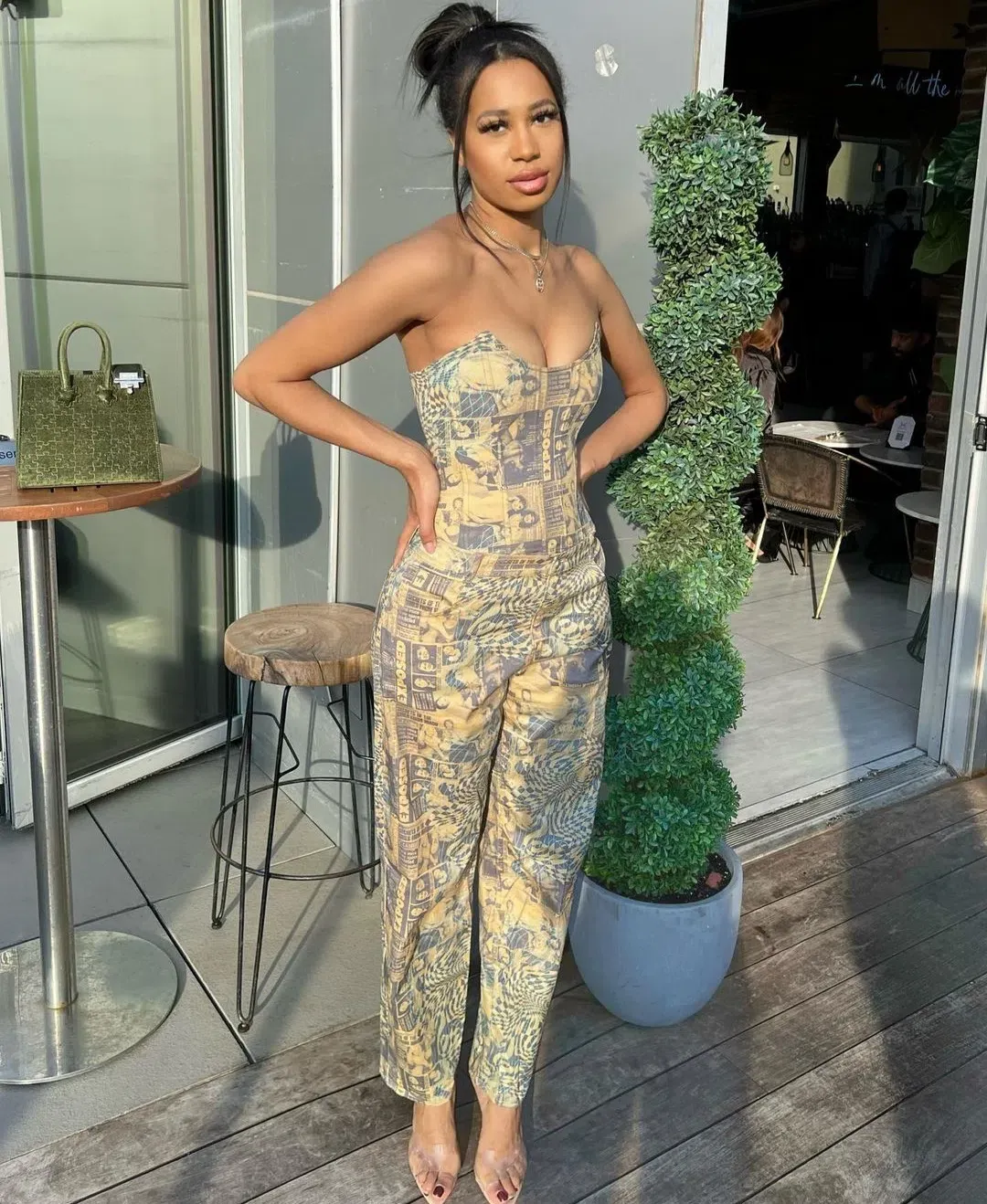 Miaou leia Corset and Fargo Pant Set in Wanted Size 6  for rent on The Volte - main image