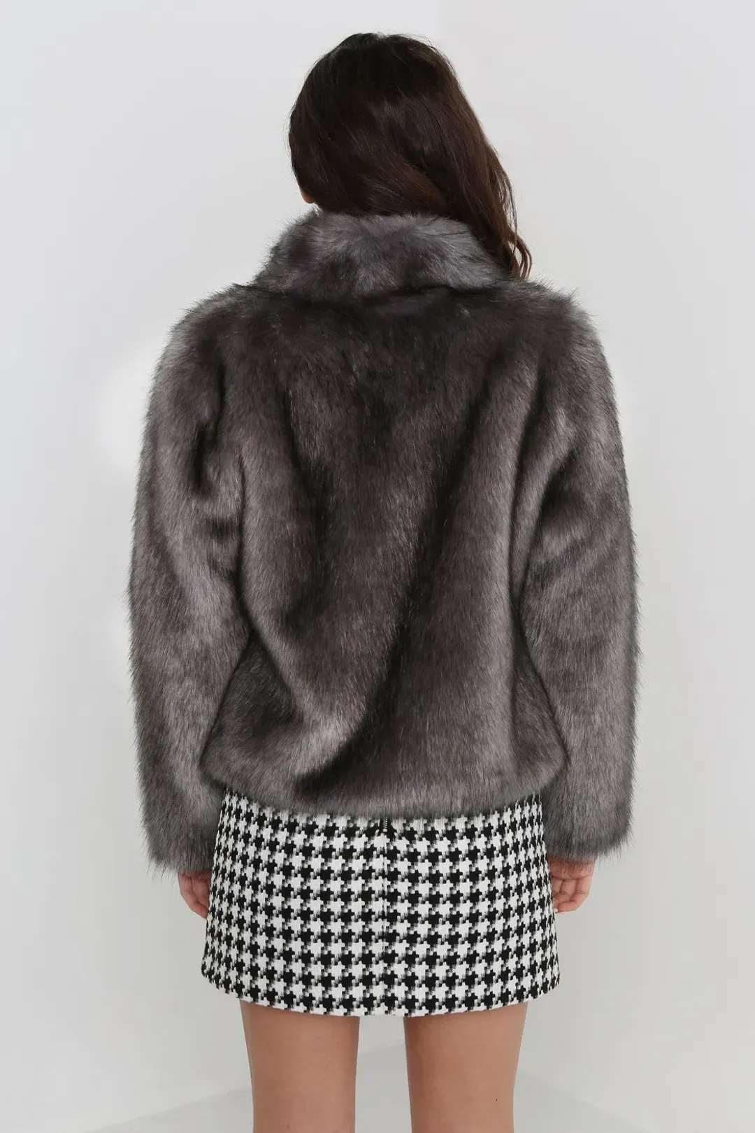 Unreal Fur Fur Delish Jacket Grey Size S for rent on The Volte - main image