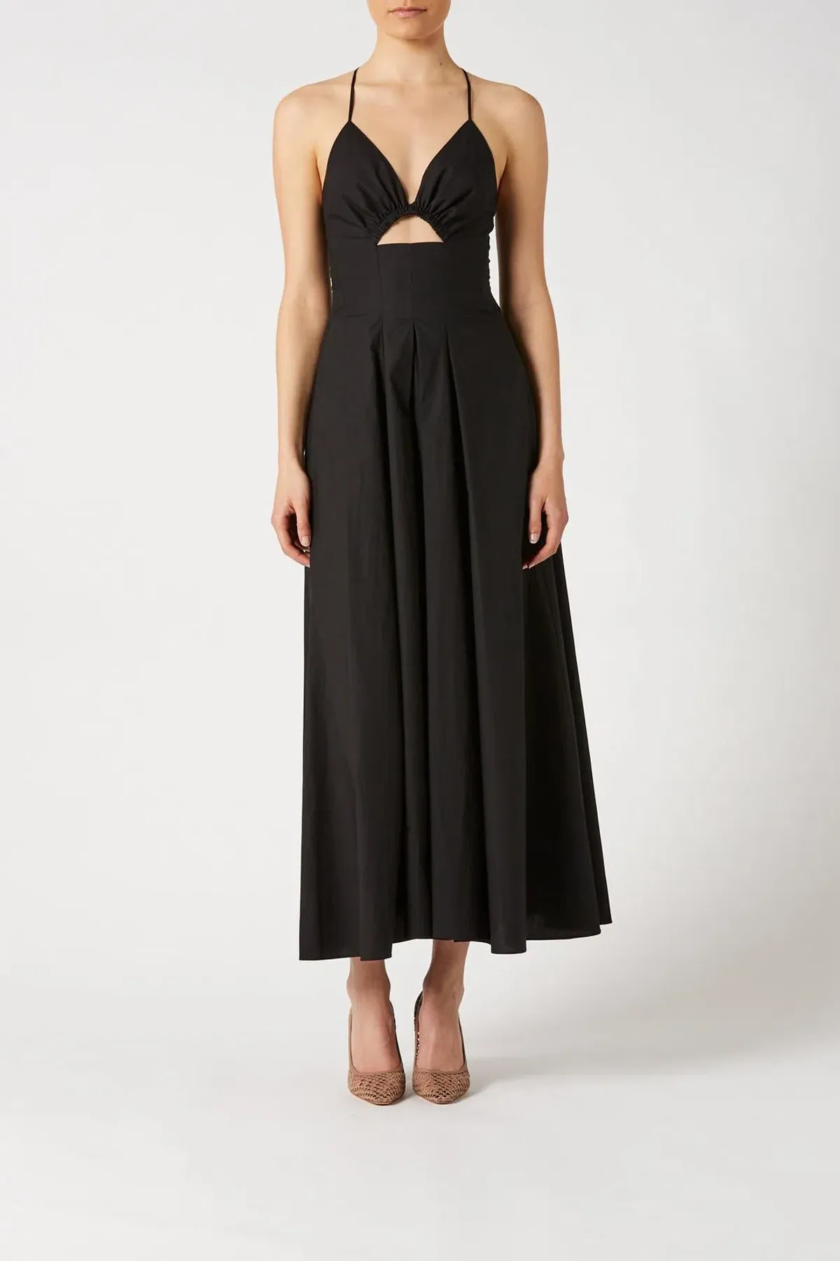 Scanlan Theodore Cotton Strappy Dress Black Size 6 - Image 1