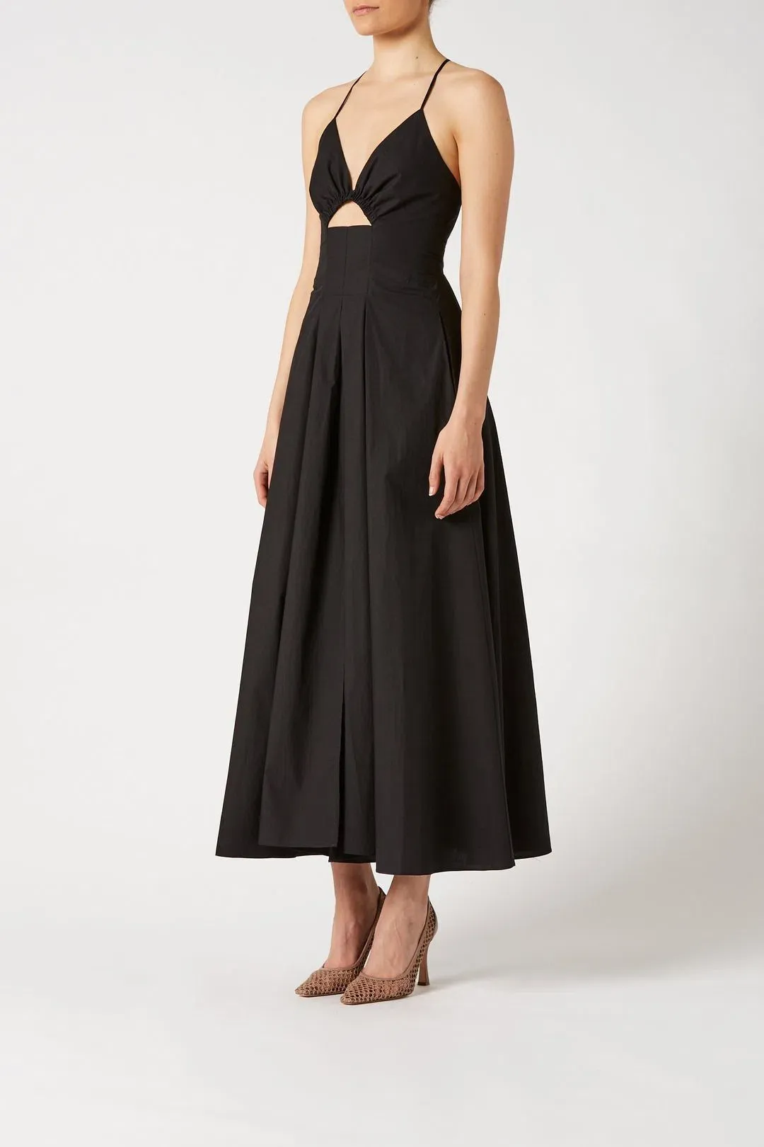 Scanlan Theodore Cotton Strappy Dress Black Size 6 for rent on The Volte - main image