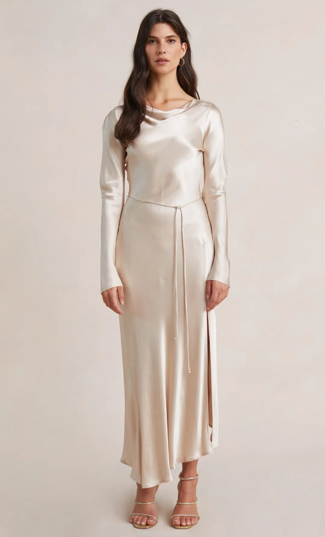 Bec & Bridge Moon Dance Long Sleeve Maxi Dress in Sand Size 6  for rent on The Volte - main image