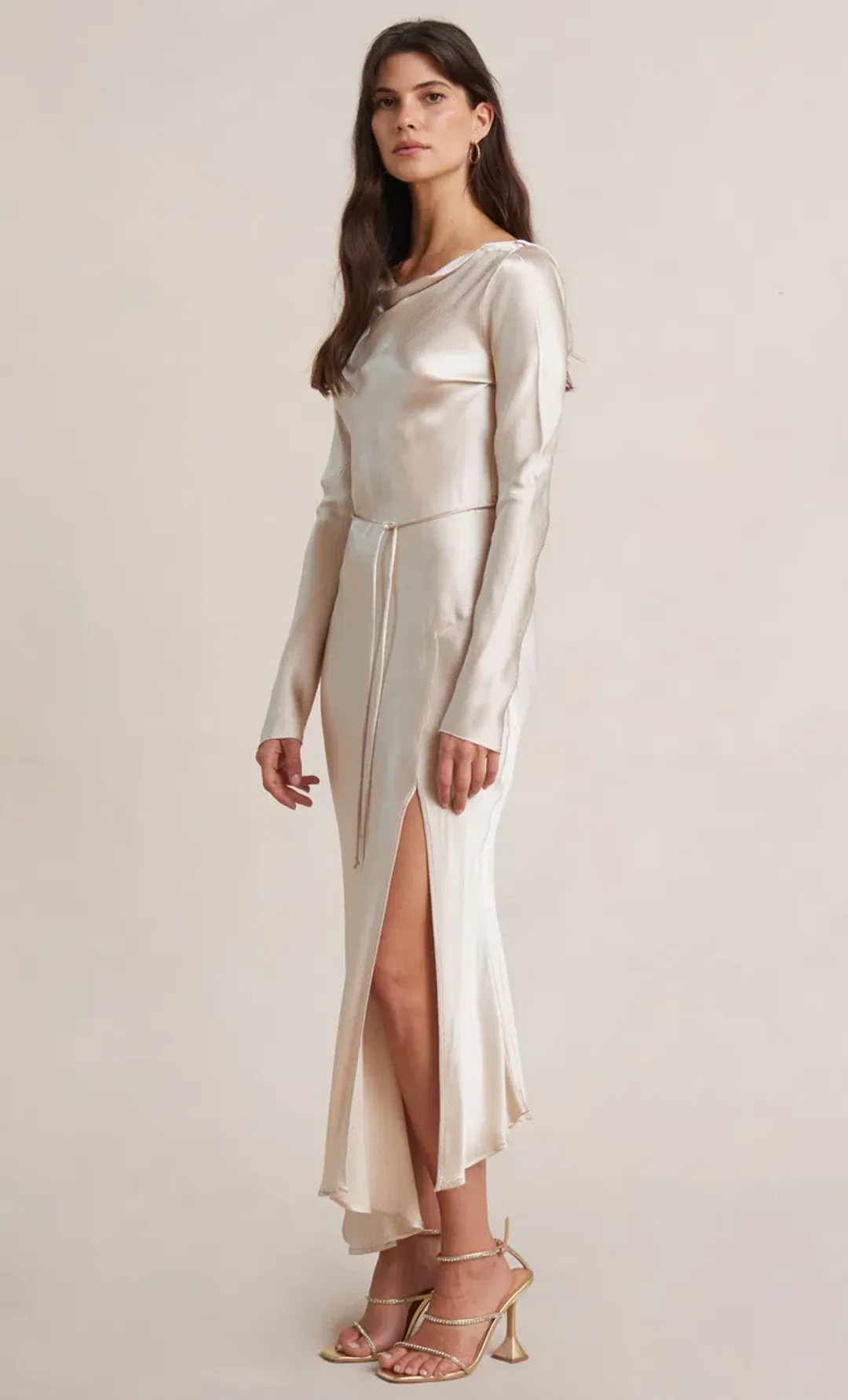 Bec & Bridge Moon Dance Long Sleeve Maxi Dress in Sand Size 6  for rent on The Volte - main image