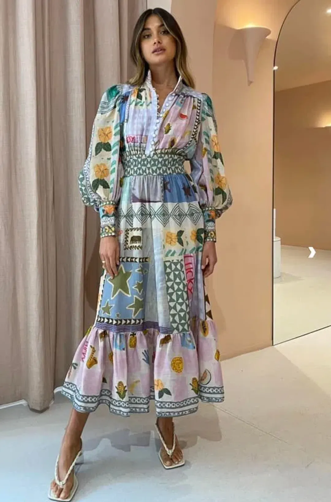 Alemais Emma Gale Shirtdress Print Size 14 for rent on The Volte - main image