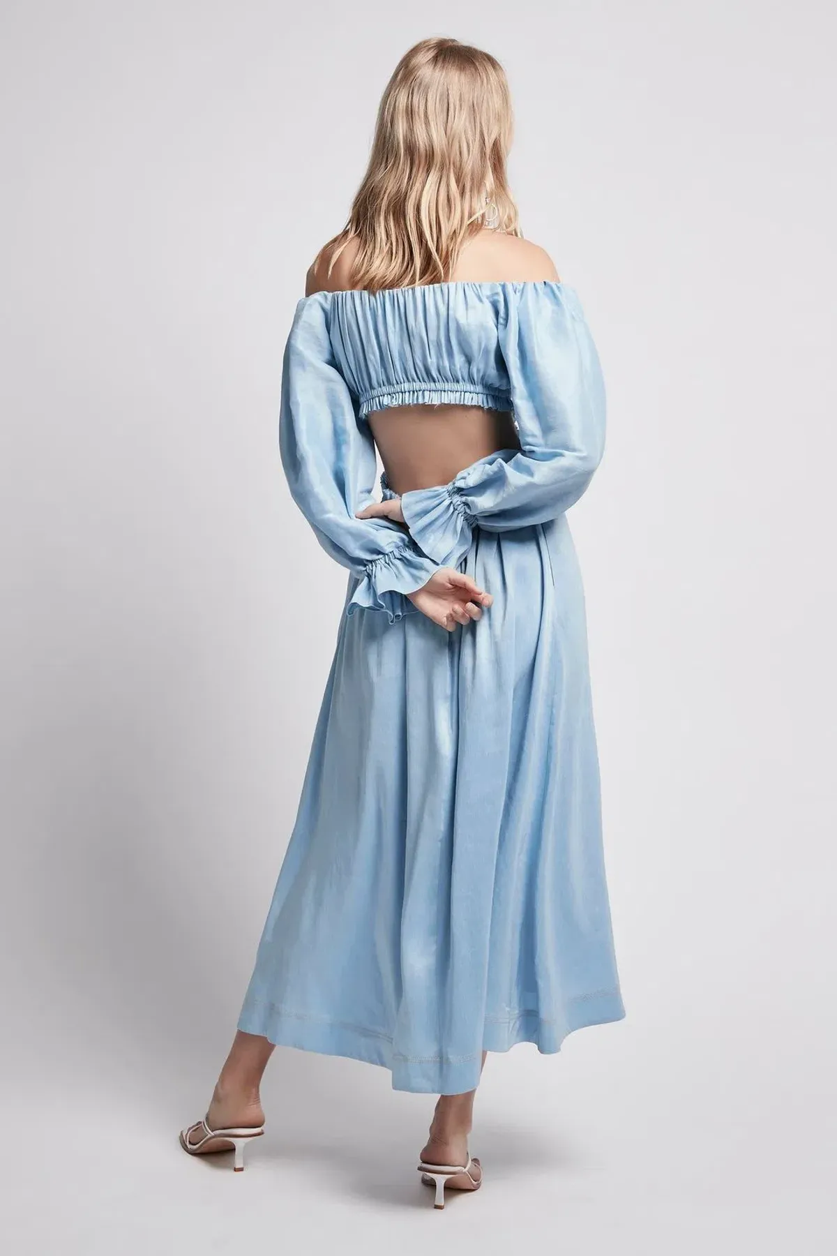 Aje Overture Blouson Midi Dress Blue Size 4 - Image 3