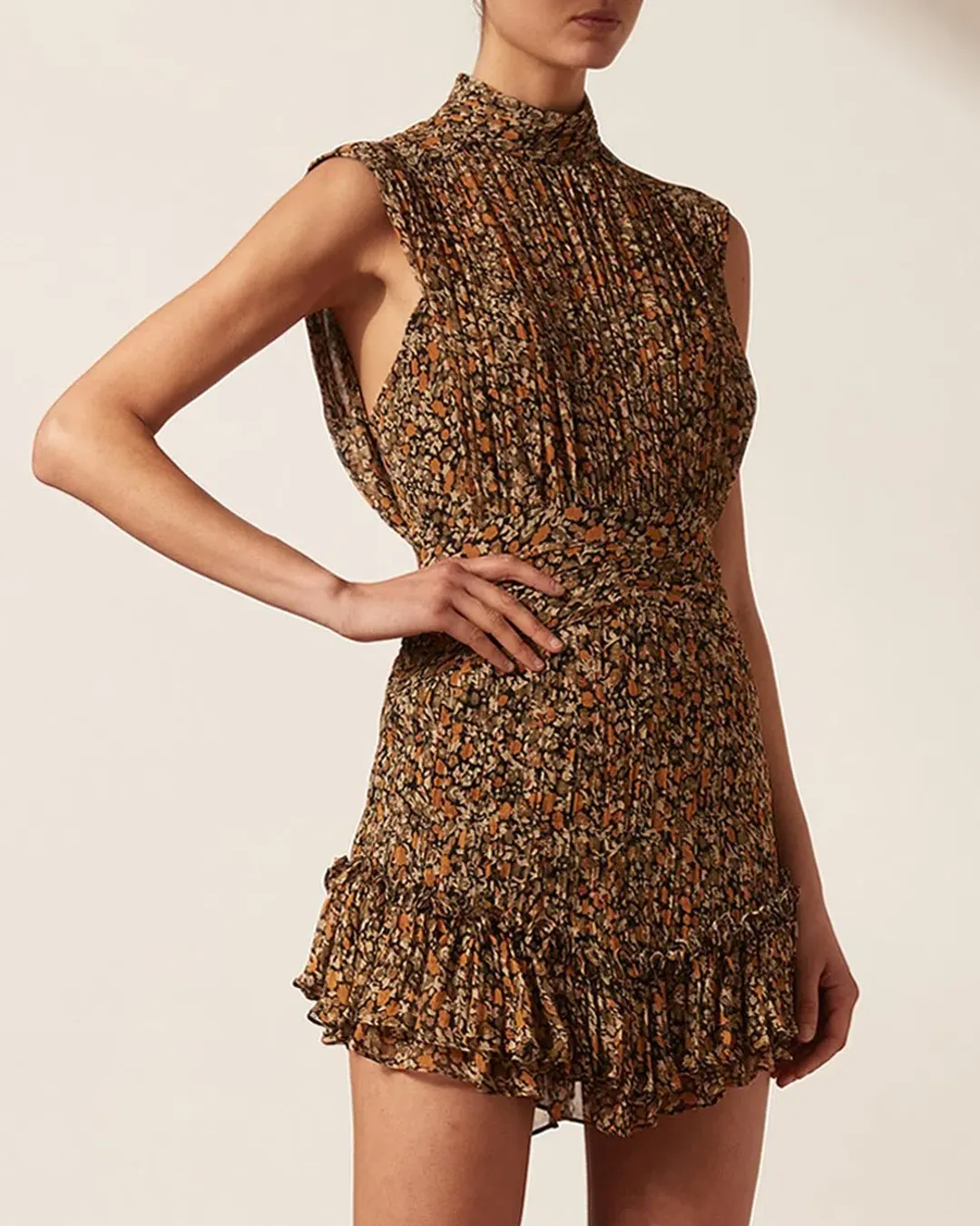 Shona Joy Paloma Sleeveless Mini Dress Print Size 8 for rent on The Volte - main image