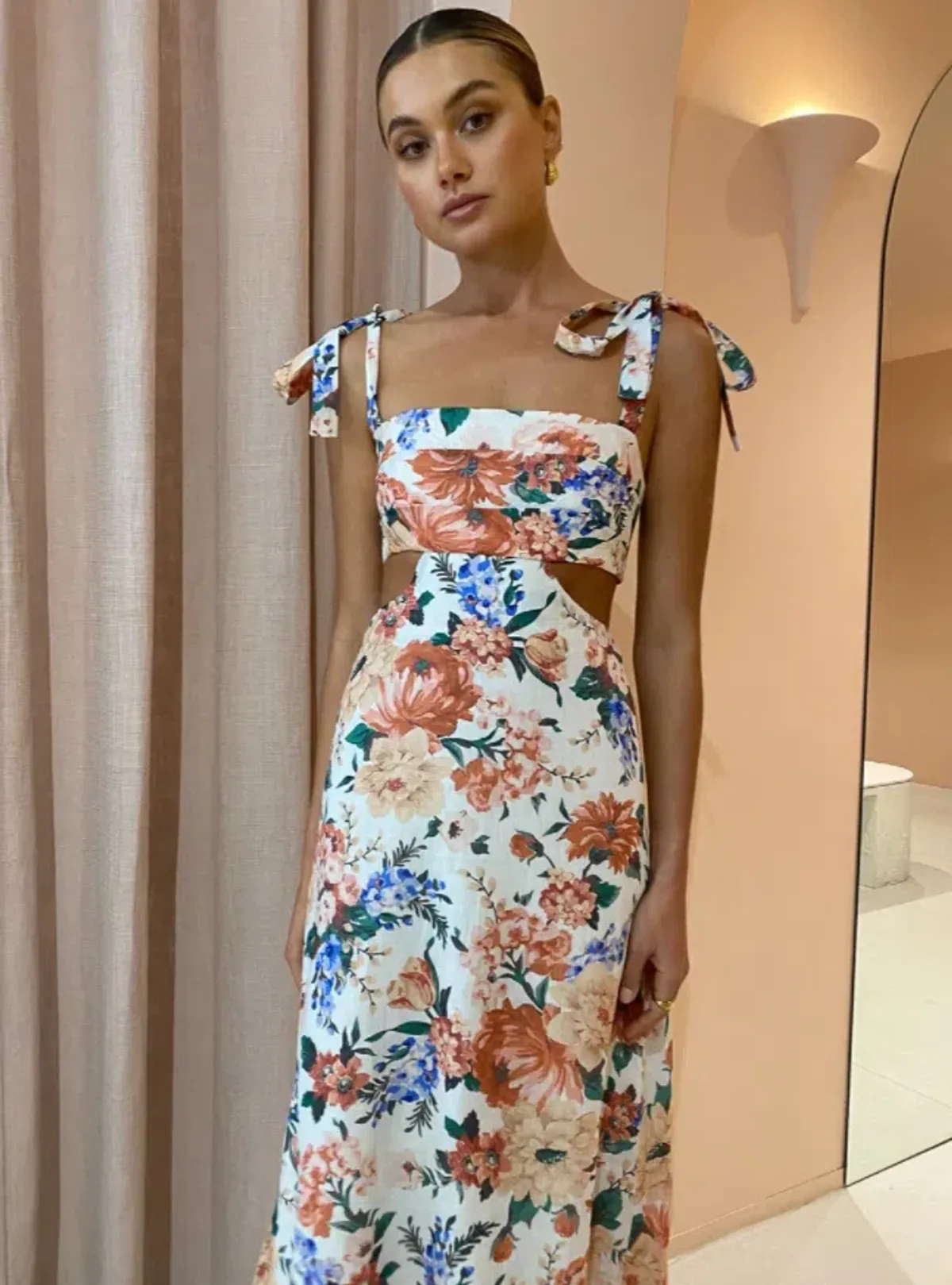 Sofia The Label Mimi Cut Out Midi Dress Botanical Size 10  - Image 2