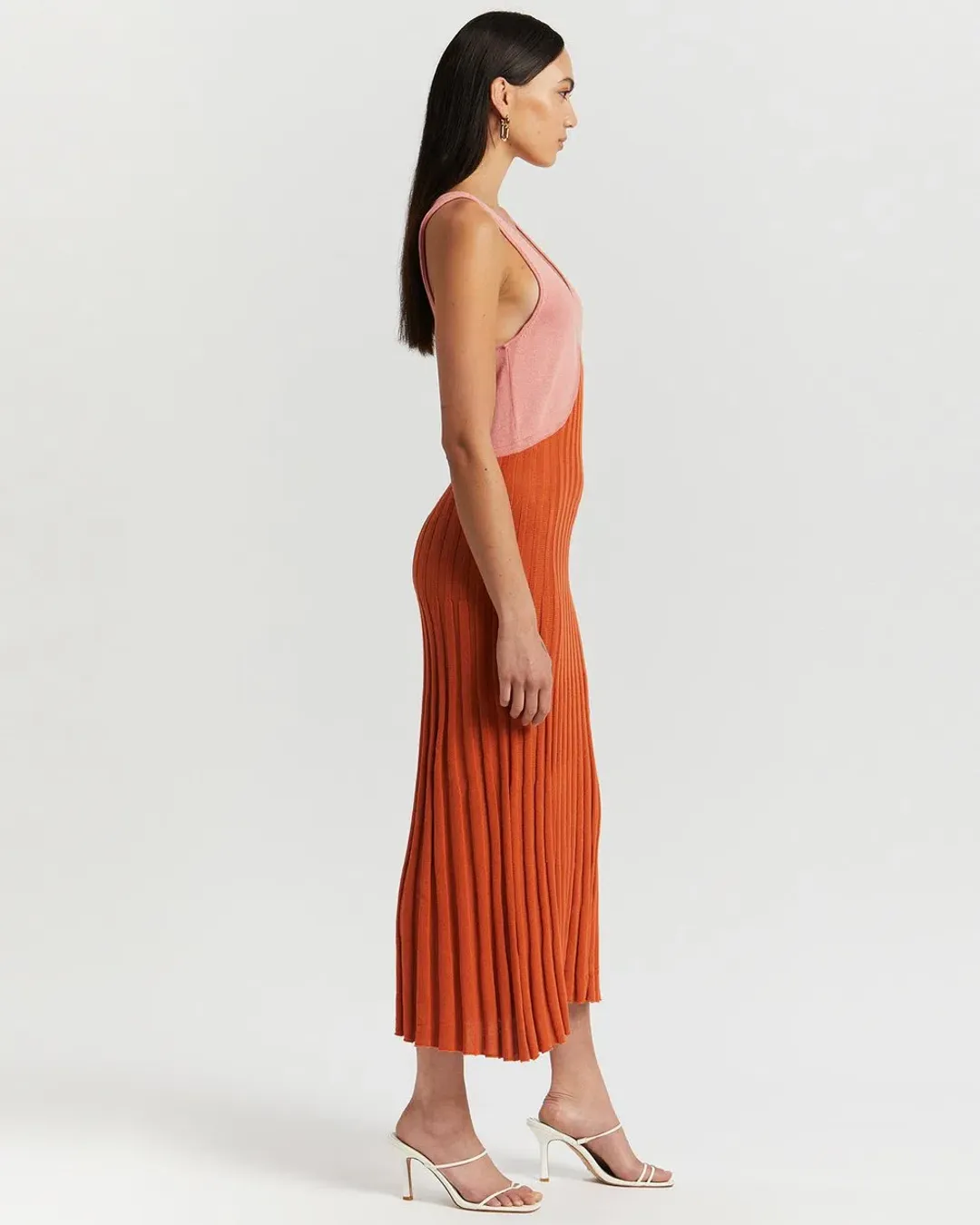 Andean Collective Tamika Dress Pink/Orange Size 8 for rent on The Volte - main image