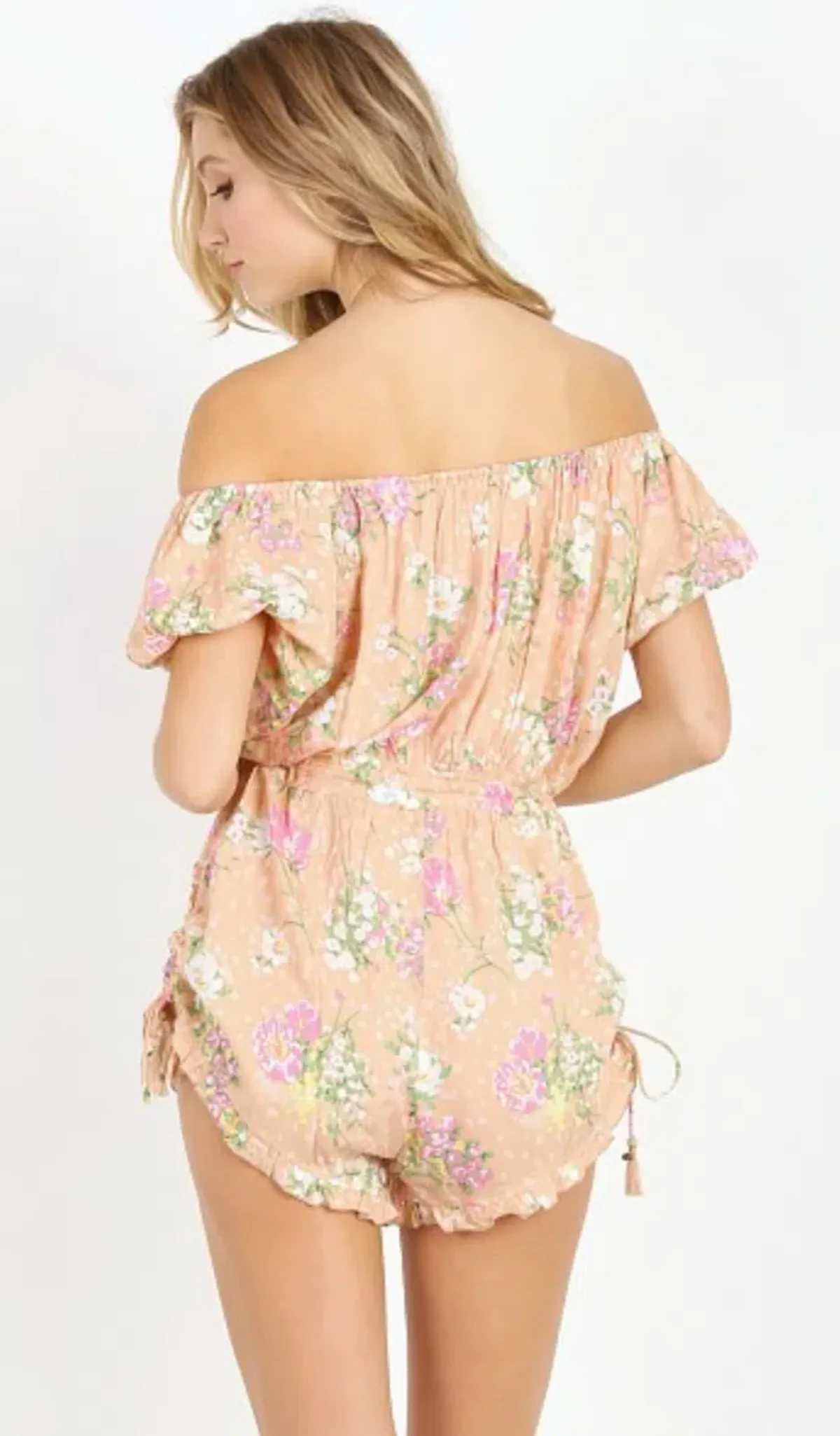 Spell & The Gypsy Sundancer Off The Shoulder Romper Blush Size M - Image 2