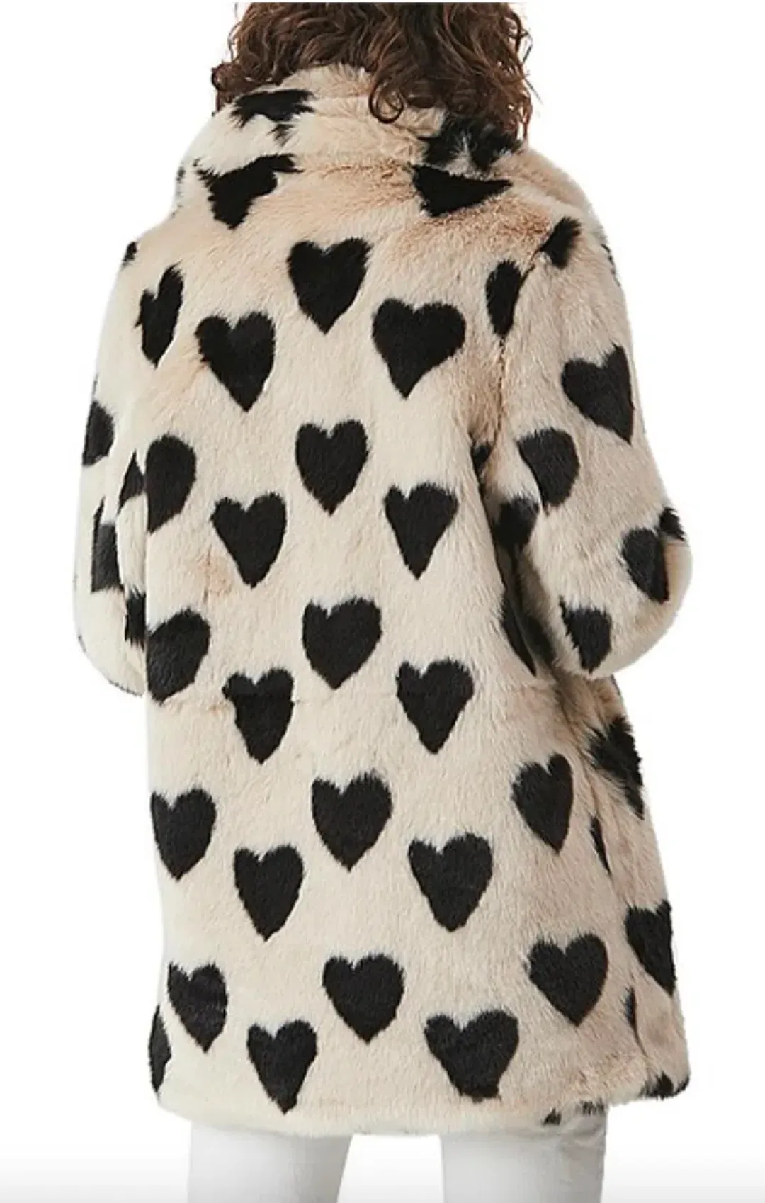 Ena Pelly Minimalist Faux Fur Jacket Love Hearts Size 8 for rent on The Volte - main image