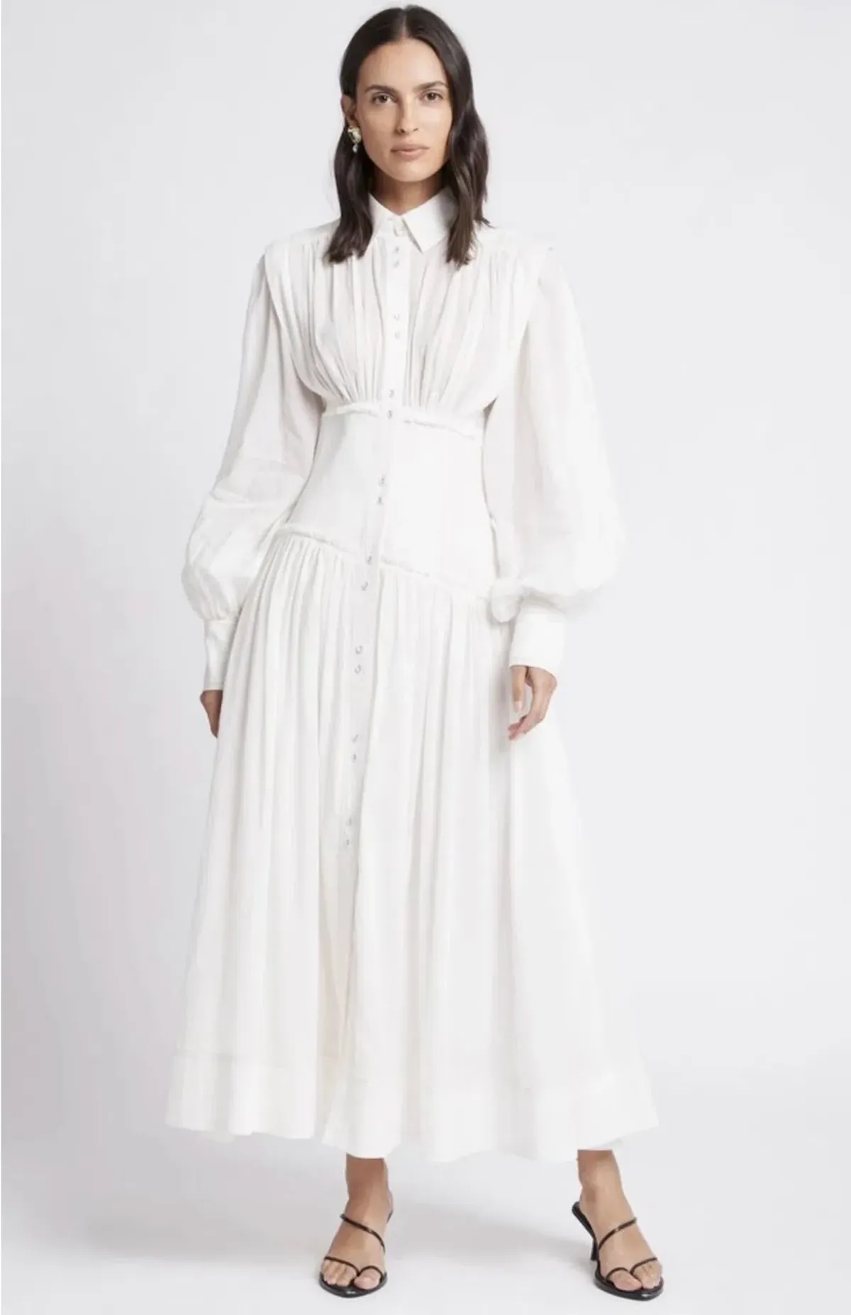 Aje Utopia Long Sleeve Dress White Size 6 - Image 2