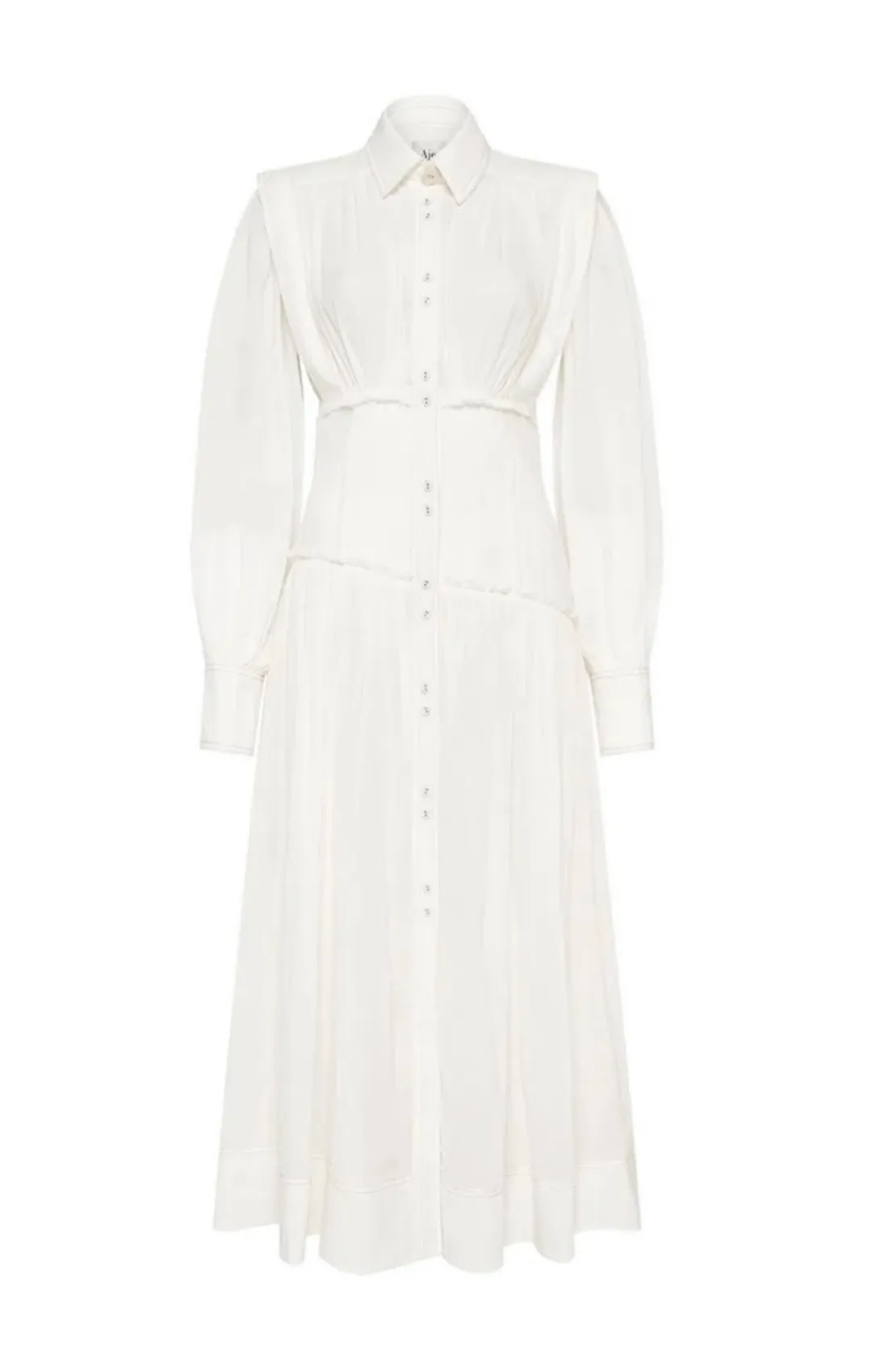 Aje Utopia Long Sleeve Dress White Size 6 for rent on The Volte - main image