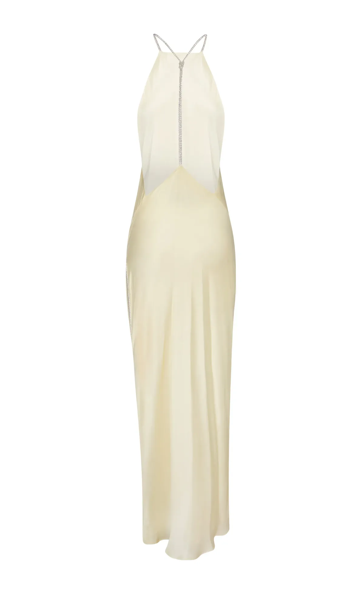 Michael Lo Sordo Hudson Bias Crystalline Maxi Dress Pale Yellow Size 4 - Image 3