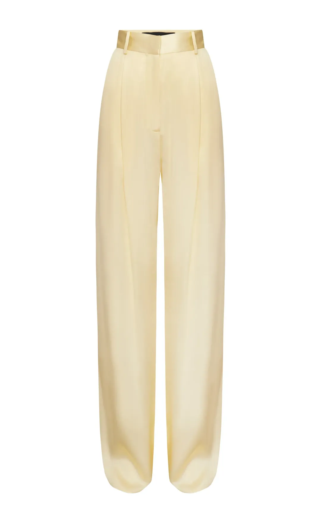 Michael Lo Sordo Relaxed Silk Boy Pants Pale Yellow Size AU 4 for rent on The Volte - main image
