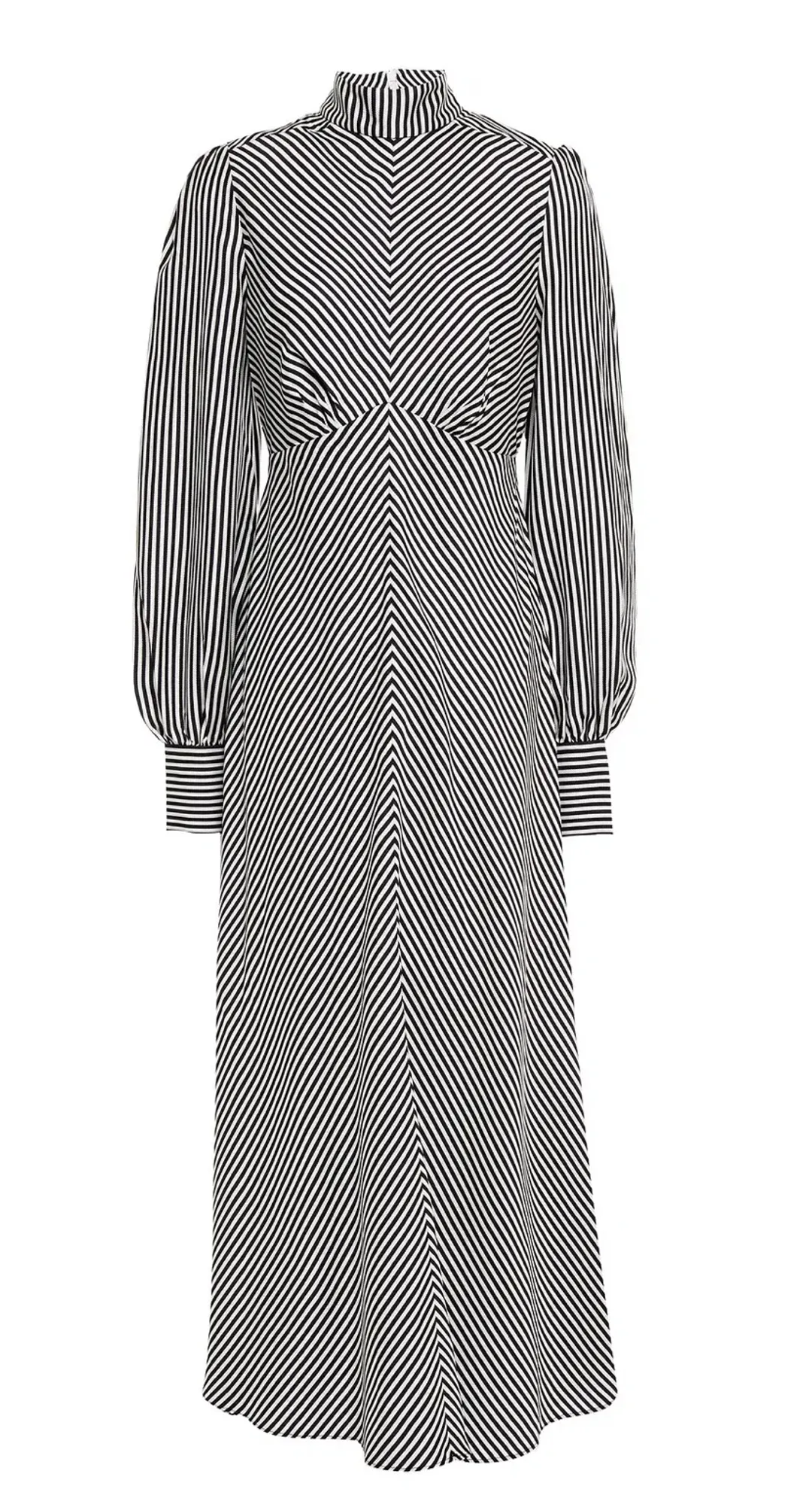 Zimmermann Striped Satin Twill Midi Dress Black/White Size 0 / AU 6-8 for rent on The Volte - main image