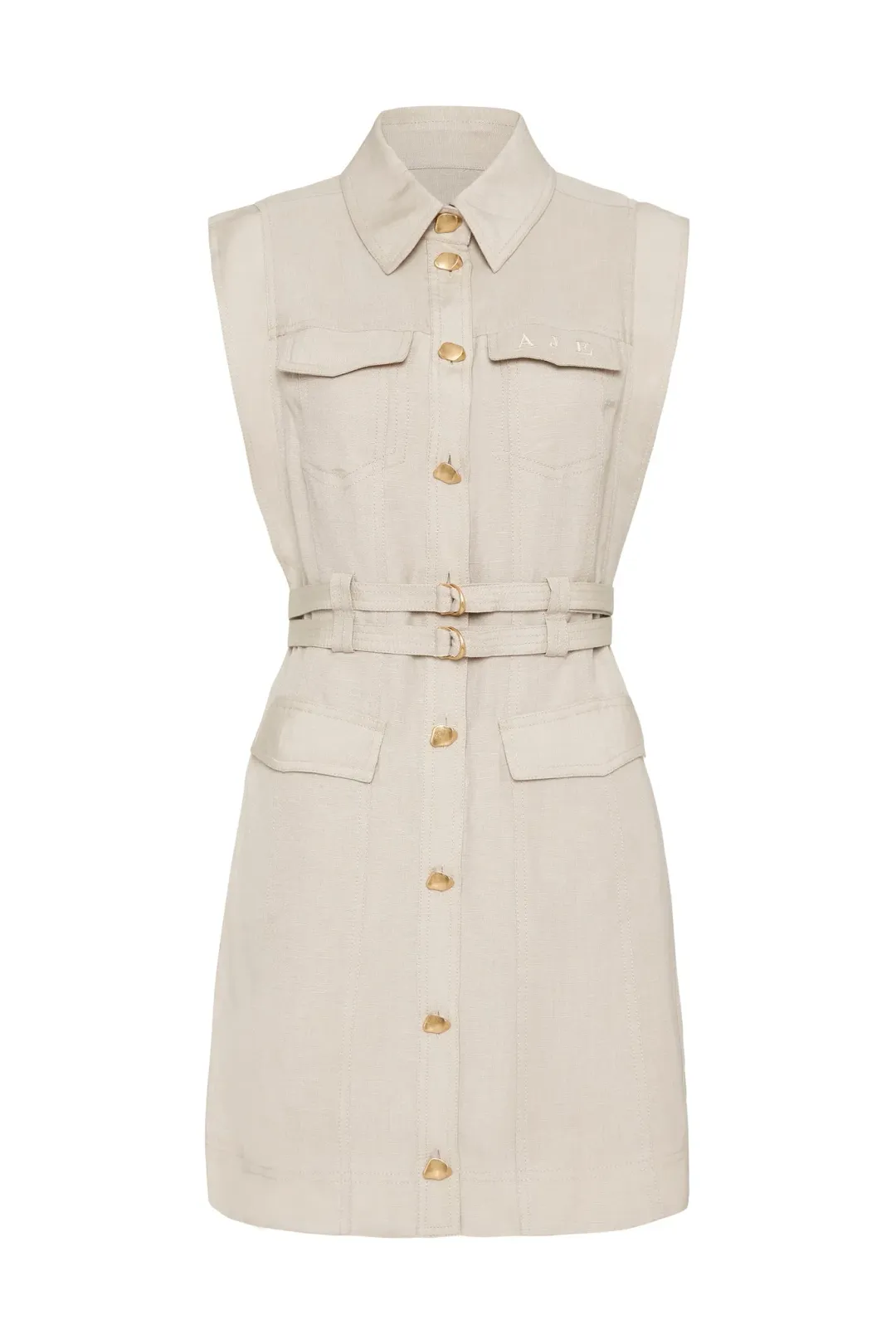 Aje Evermore Pocket Dress Beige Size 12 for rent on The Volte - main image