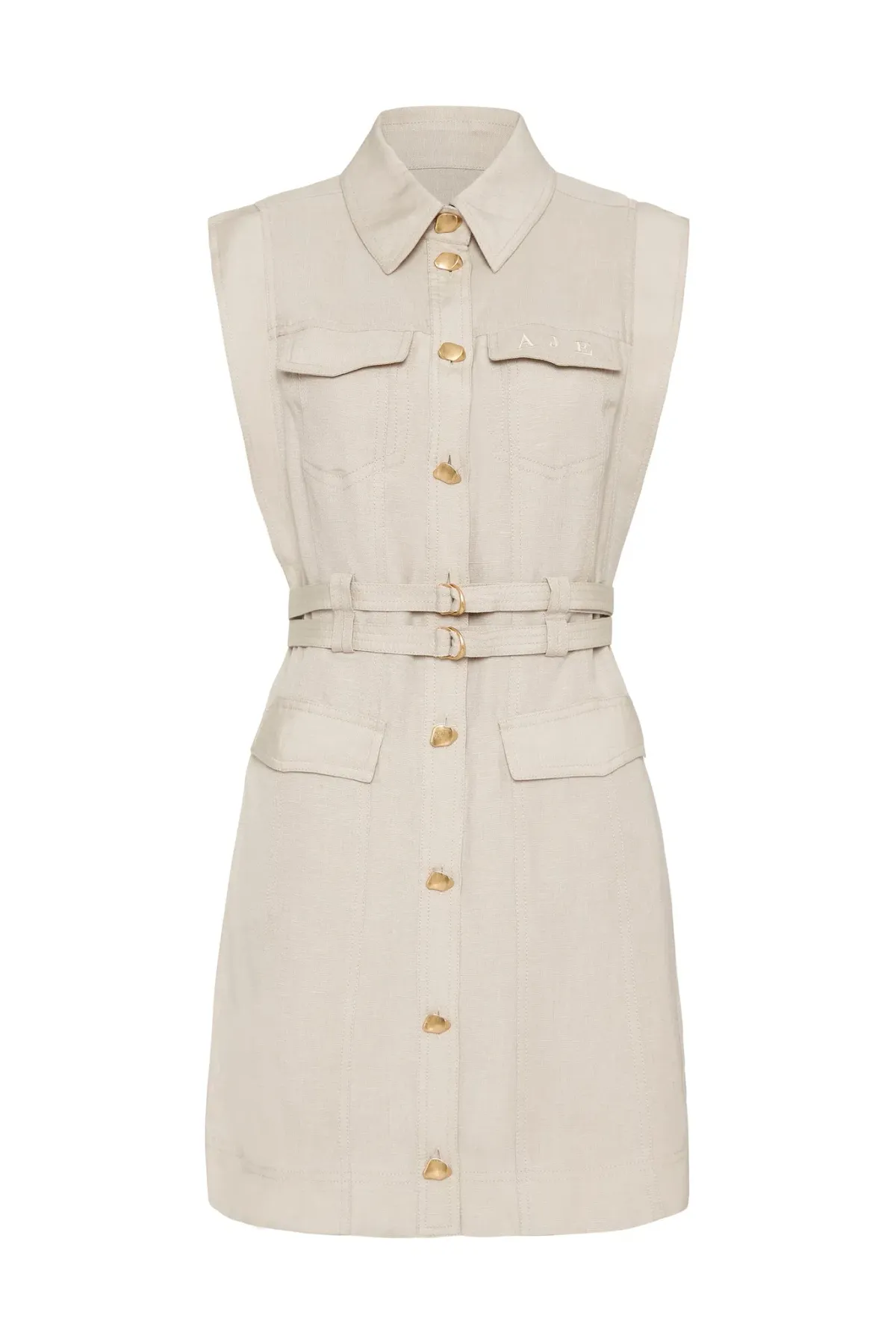 Aje Evermore Pocket Dress Beige Size 12 - Image 2