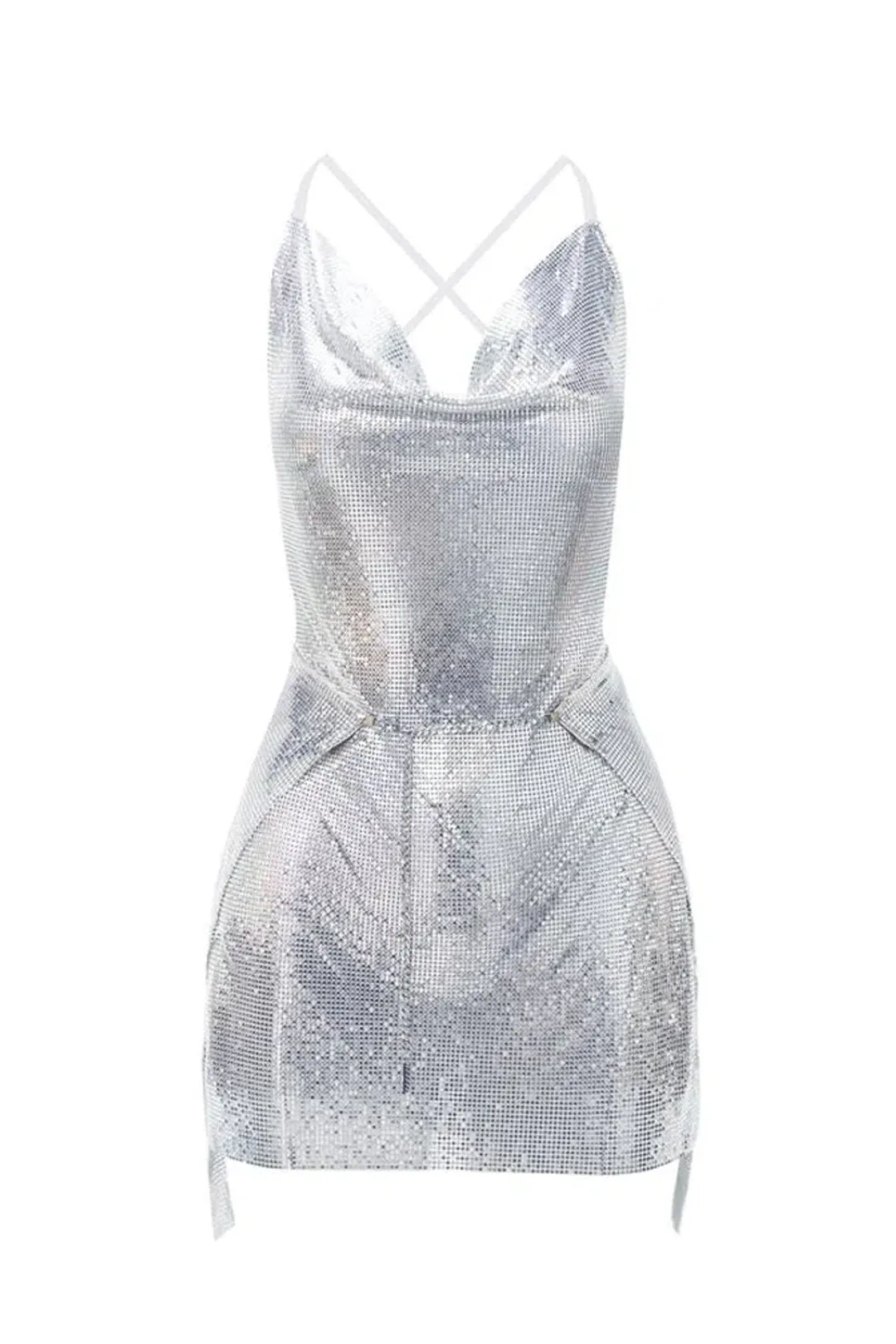 Poster Girl Adrianne Mini Dress Silver Size 8 for rent on The Volte - main image