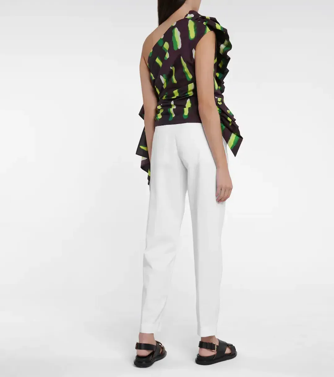 Dries Van Noten Voluminous One Shoulder Top Print Size 10 for rent on The Volte - main image