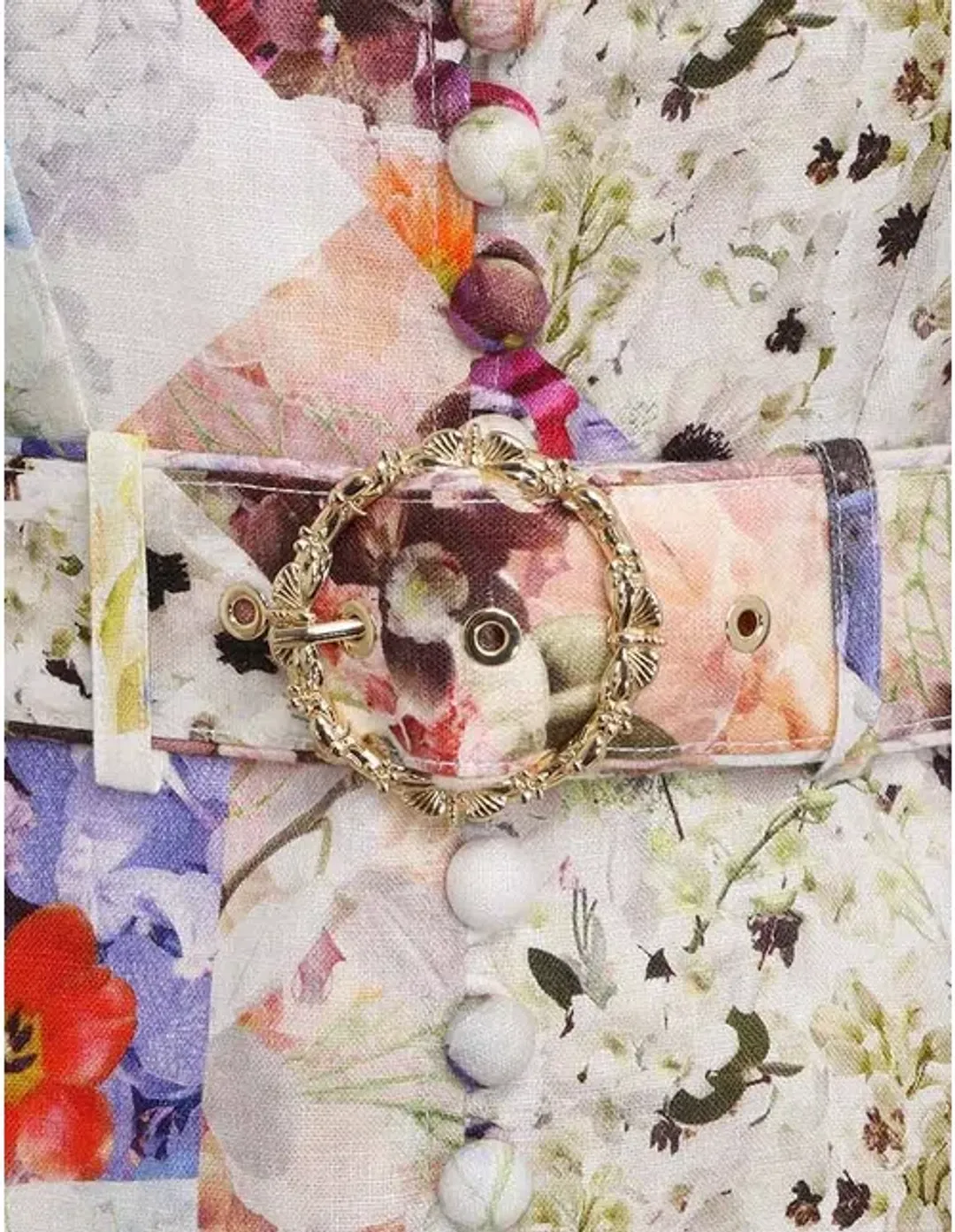 Zimmermann Prima Belted Mini Dress Patchwork Floral Print Size 0P/Au 6  for rent on The Volte - main image