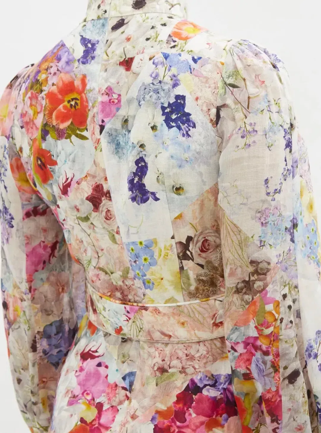 Zimmermann Prima Belted Mini Dress Patchwork Floral Print Size 0P/Au 6  for rent on The Volte - main image