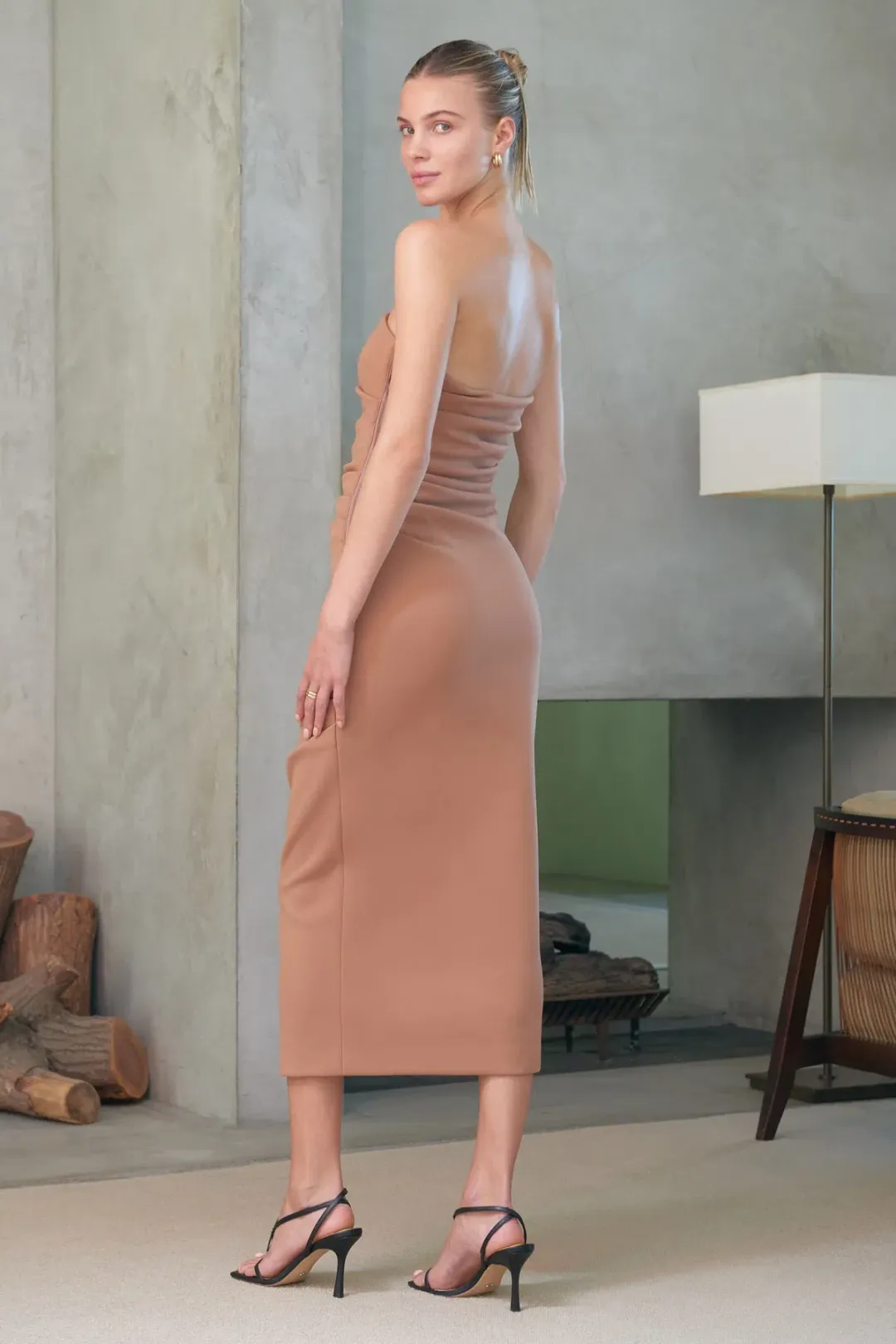 Misha Calandra Midi Dress Brown Size 8 for rent on The Volte - main image