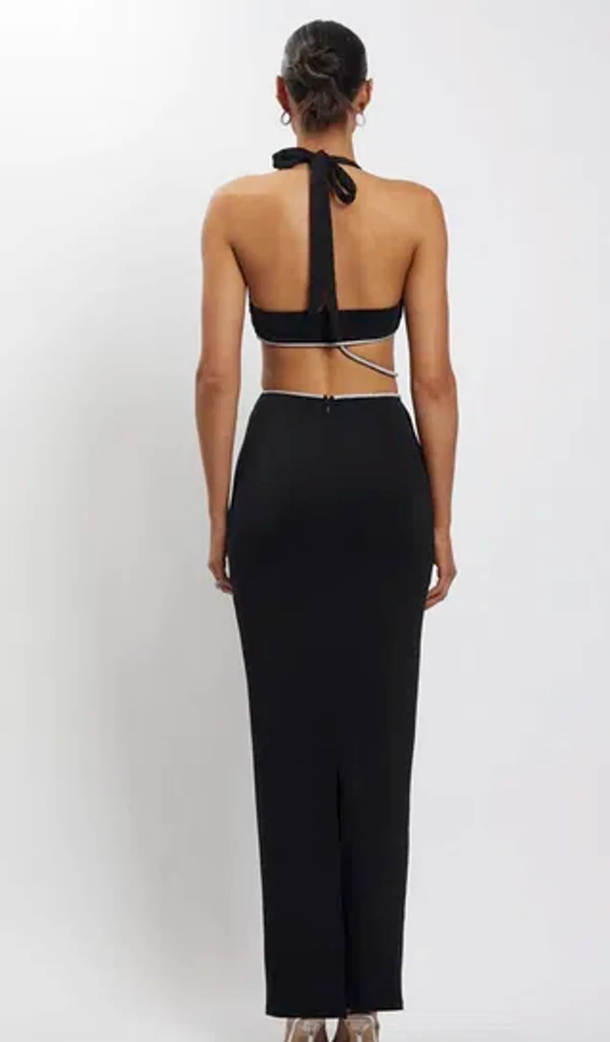 Meshki Nicha Diamante Cut Out Midi Dress Black Size 6 - Image 2