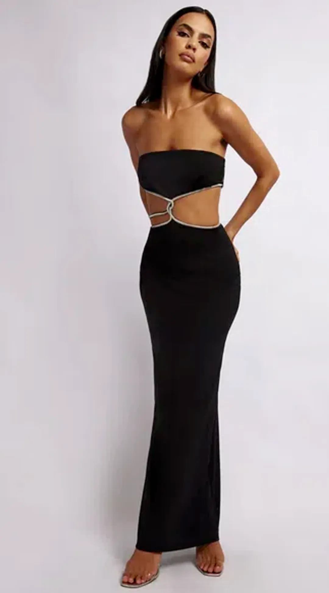 Meshki Billie Strapless Maxi Dress Black Size 10 for rent on The Volte - main image