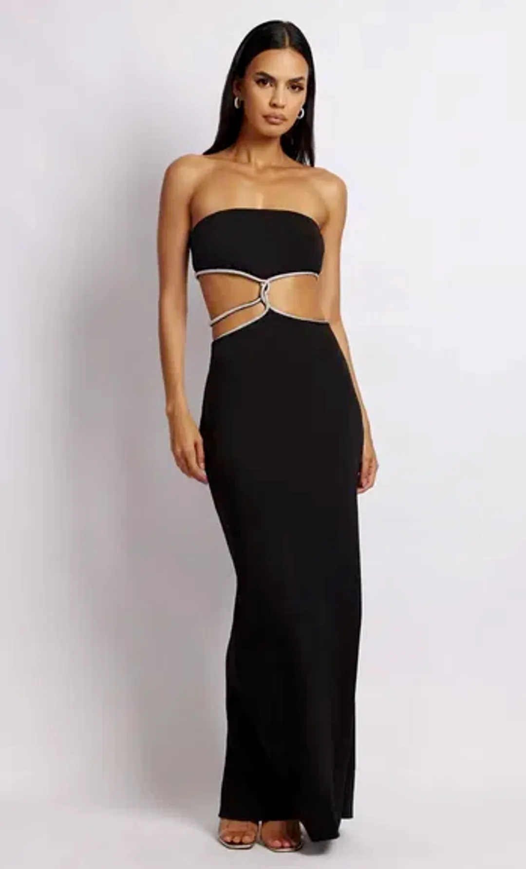 Meshki Billie Strapless Maxi Dress Black Size 10 for rent on The Volte - main image