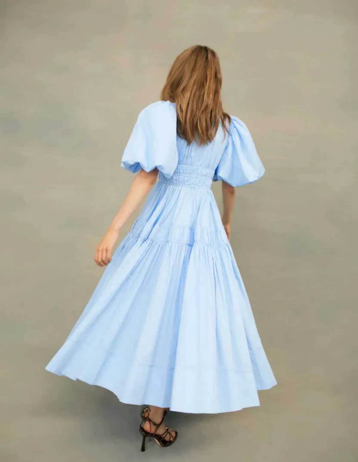 Aje Fallingwater Gathered Midi Dress Blue Size 14 - Image 2