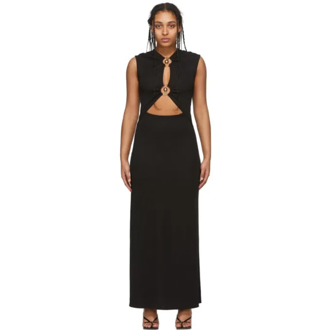 Christopher Esber Black Orbit Ruched Tank Dress Black Size 10 for rent on The Volte - main image
