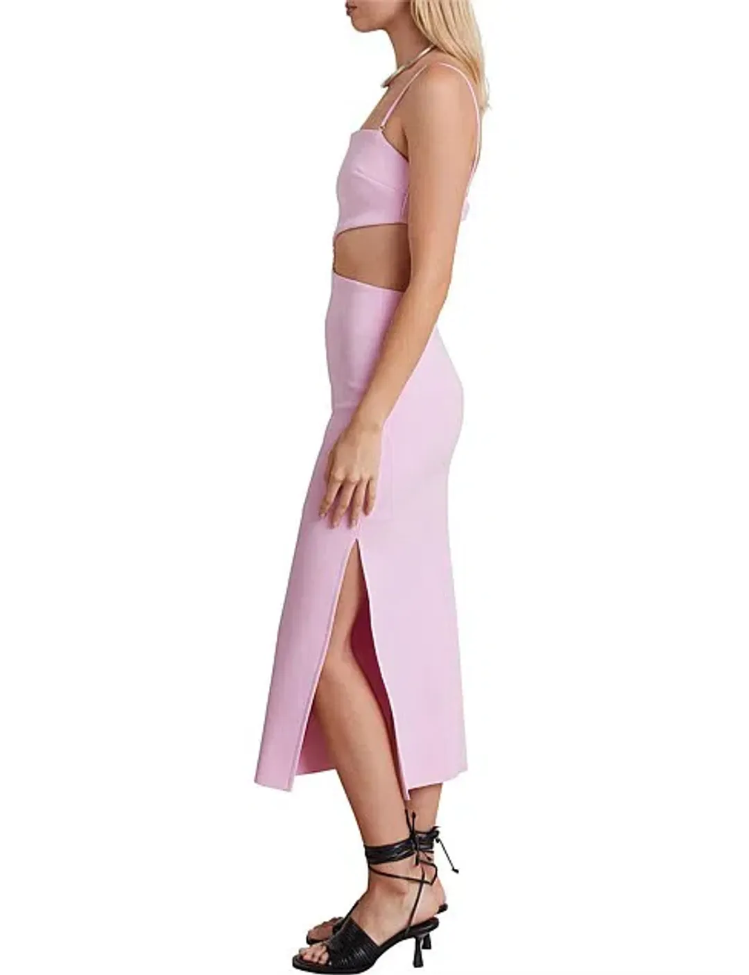 Bec & Bridge Alba Cut Out Midi Dress Pink Size 14 for rent on The Volte - main image