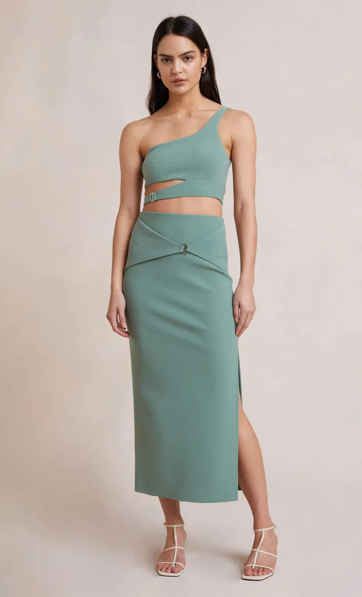 Bec and Bridge Ivy Crop and Skirt Set Green Size 8 - Image 1