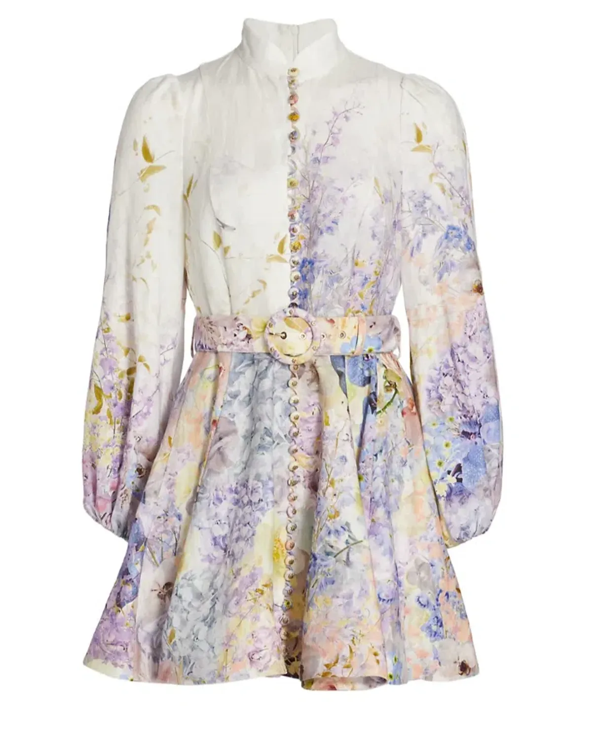 Zimmermann Rhythmic Buttoned Mini Dress Print Size 1 / Au 10 - Image 5