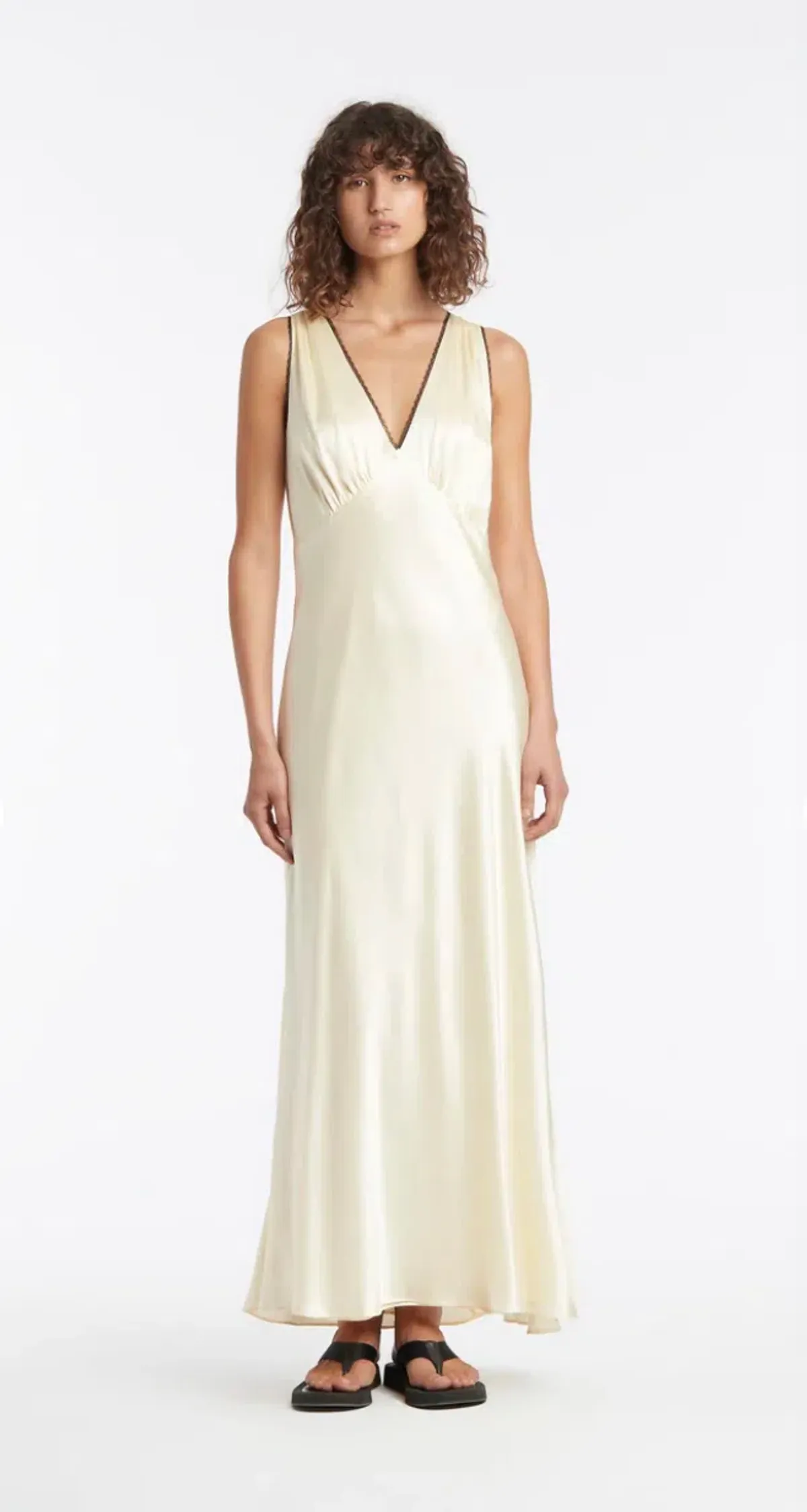 Sir the Label Willa V Neck Midi Dress Yellow Size 2 / AU 10 - Image 2