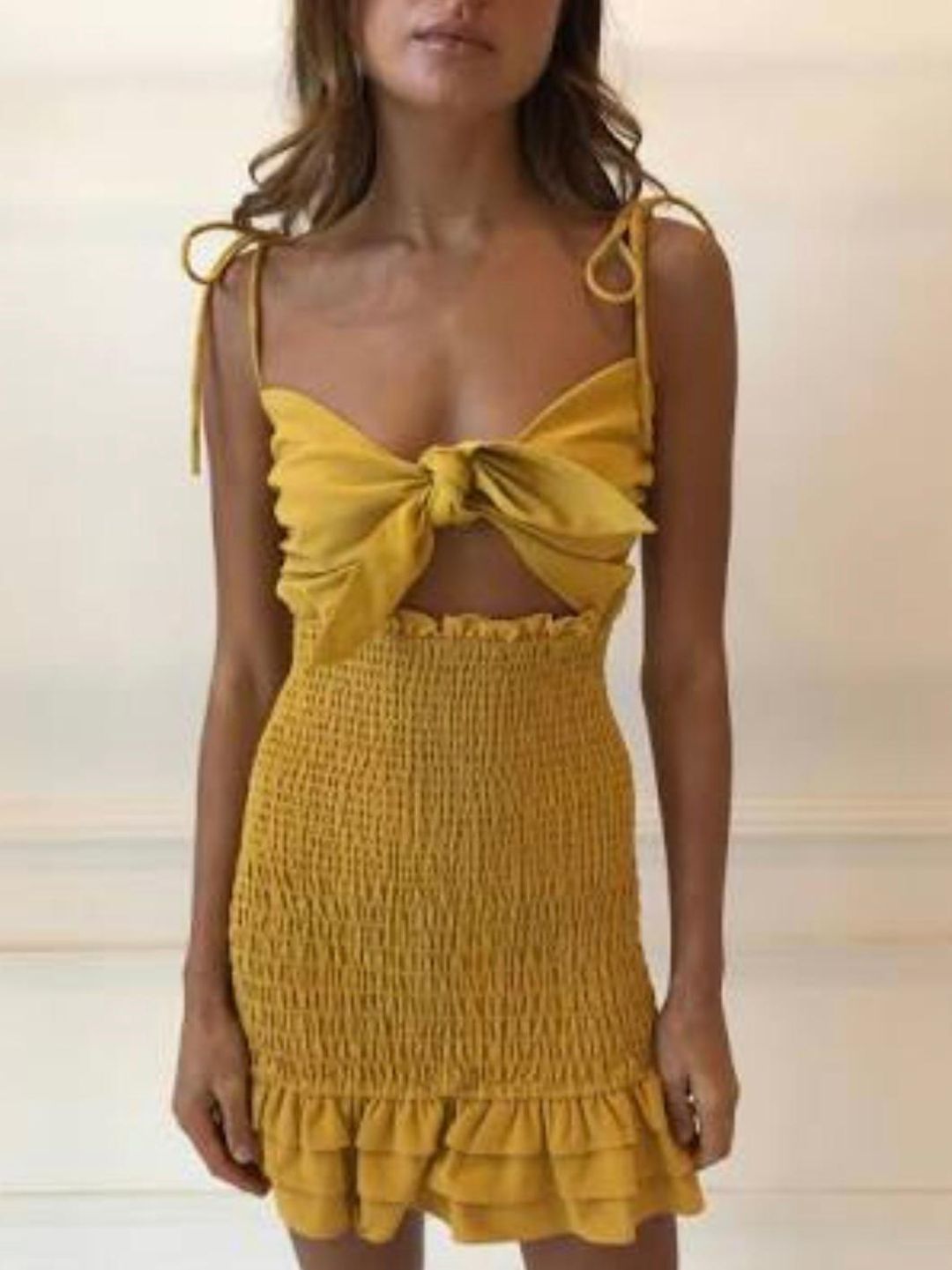 By Nicola Pineapple dress in mustard yellow 8 for rent on The Volte - main image