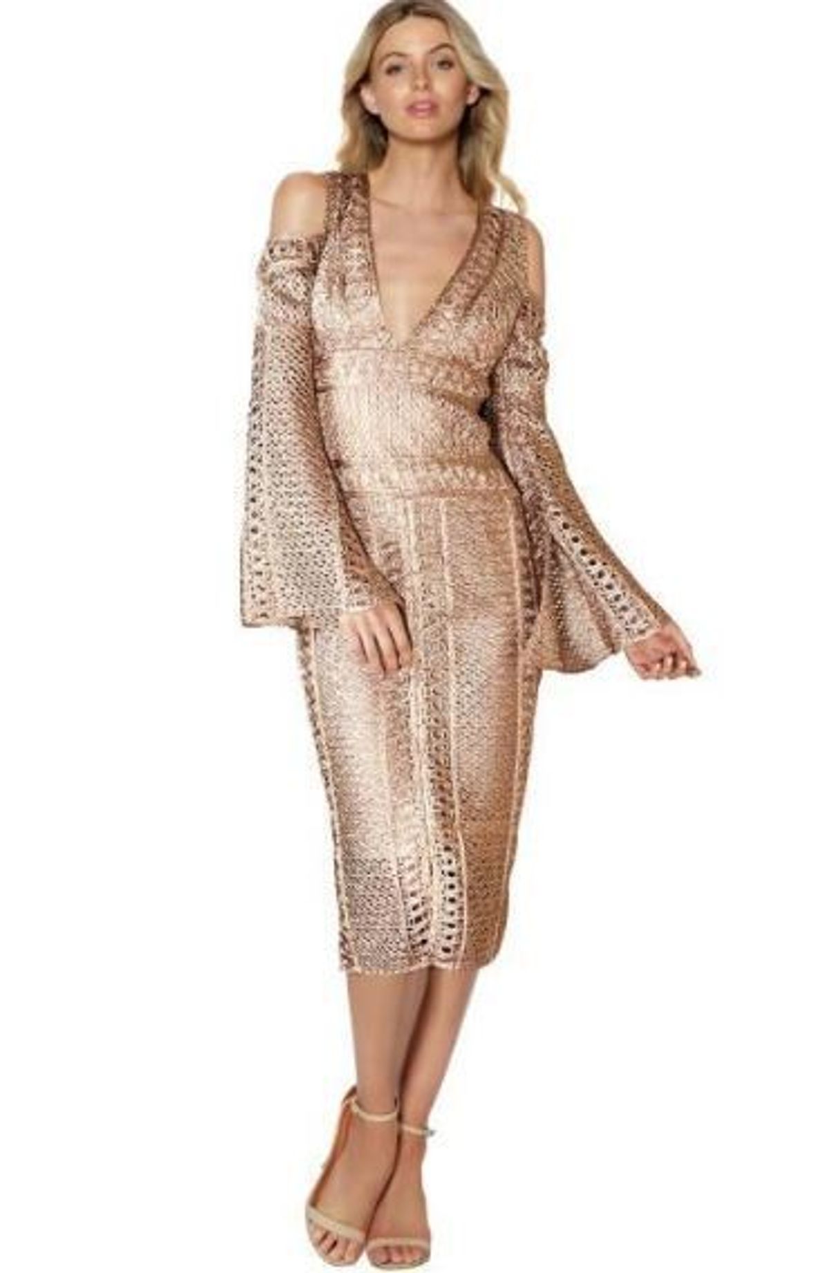 Thurley Sonnet Dress - Gold Size 10 - Image 2