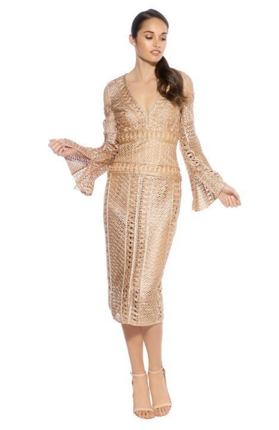 Thurley Sonnet Dress - Gold Size 10 for rent on The Volte - main image