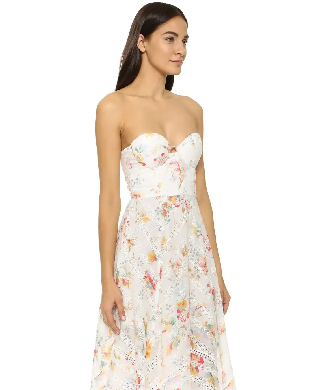 Zimmermann Belle Bustier Midi Dress Floral Size 0 / AU 8 for rent on The Volte - main image
